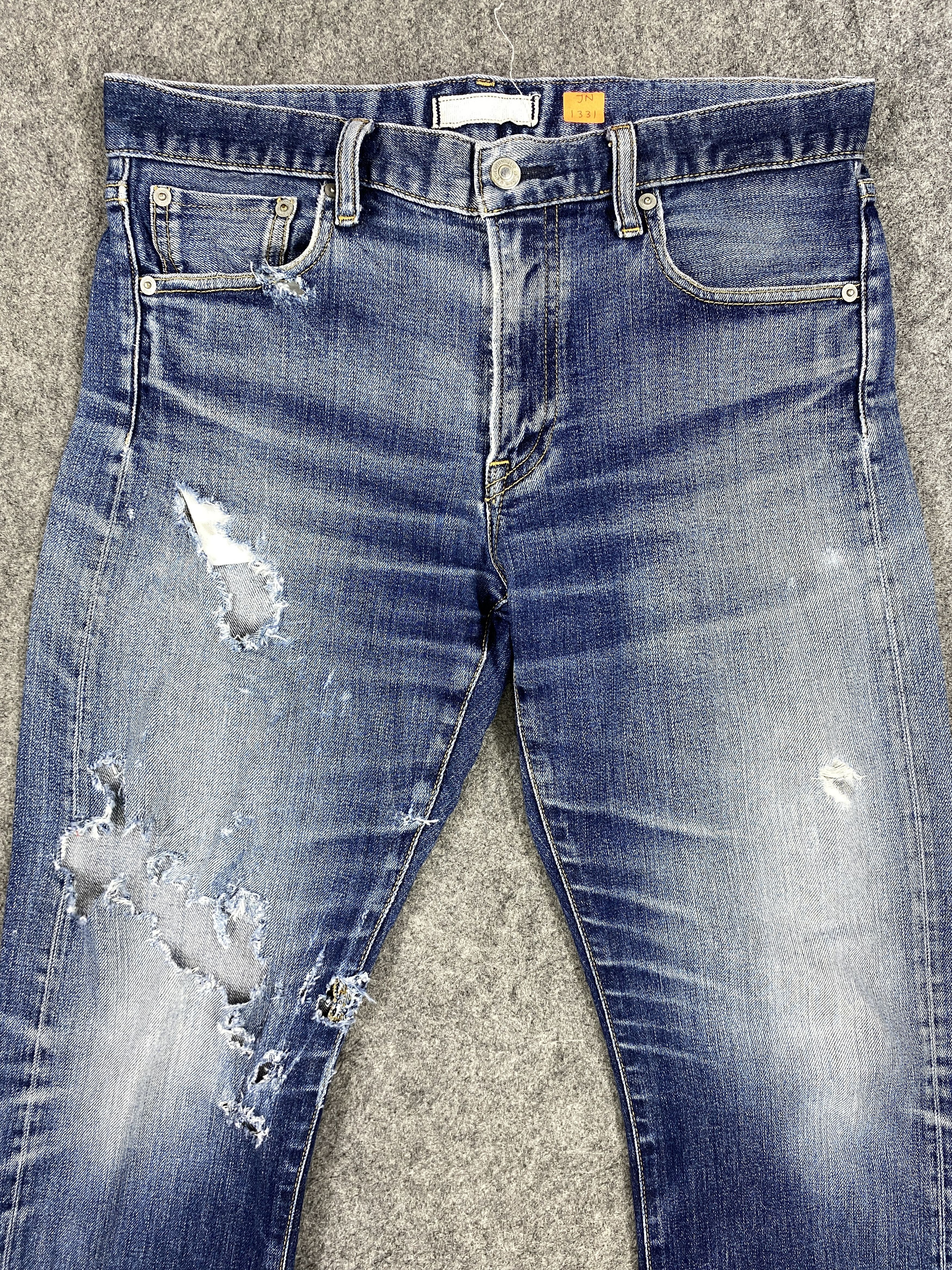 Japanese Brand Redline Distressed Blue Vintage Uniqlo 31x27 Denim -JN1331 Size US 31 - 3 Thumbnail