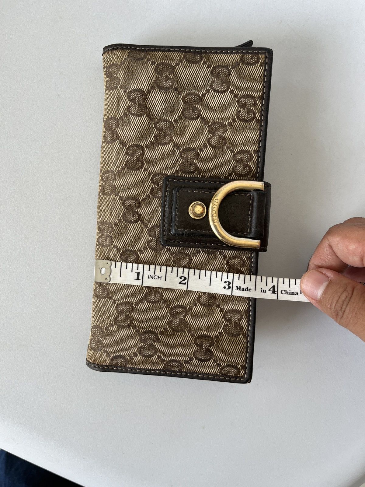 Gucci Gucci Beige GG Canvas Leather D Ring Continental Wallet Size ONE SIZE - 20 Thumbnail