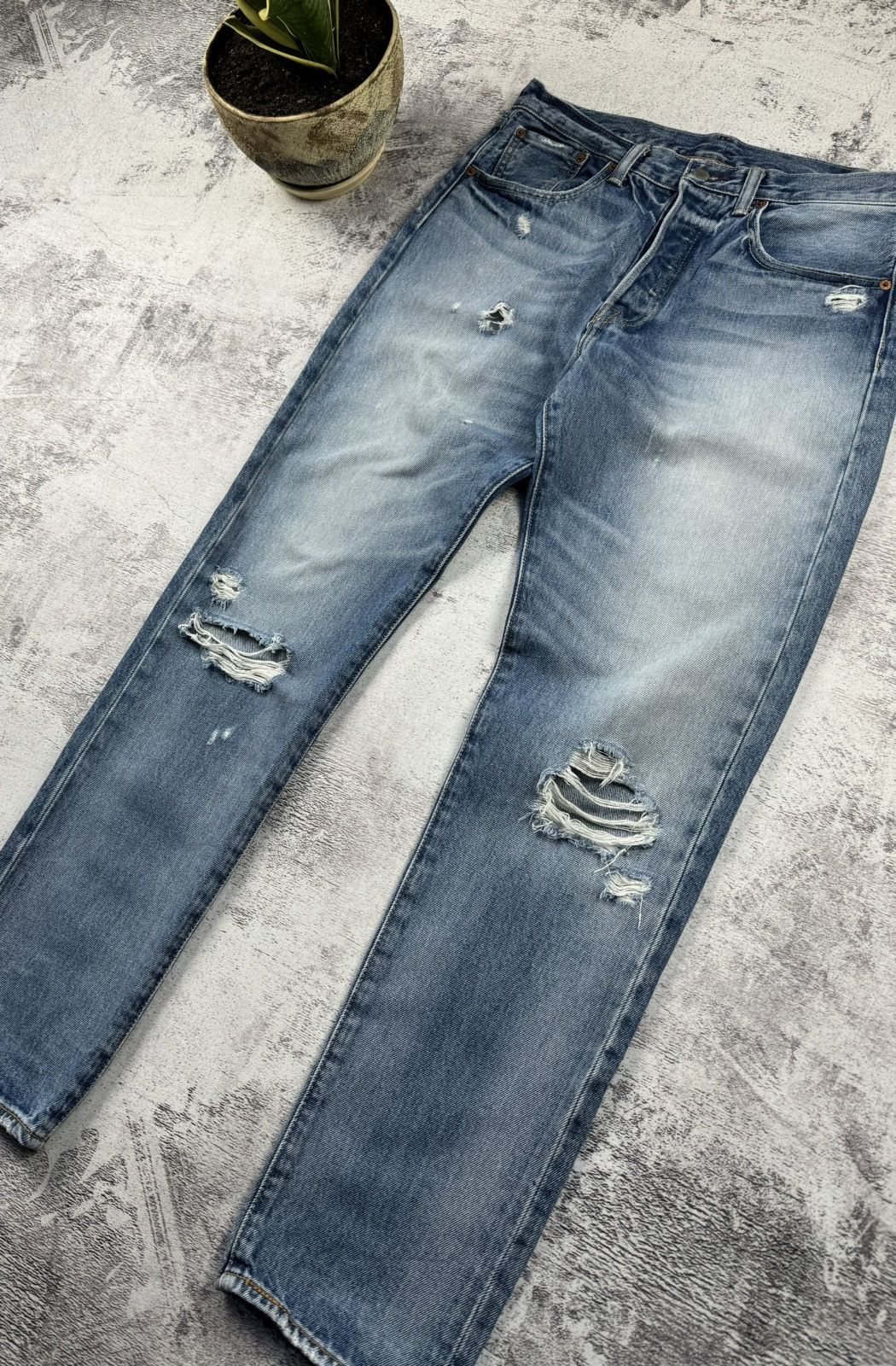 Levi's Vintage Levis 501 Distressed Y2K Avant Garde Pants Jeans Size US 30 / EU 46 - 3 Thumbnail
