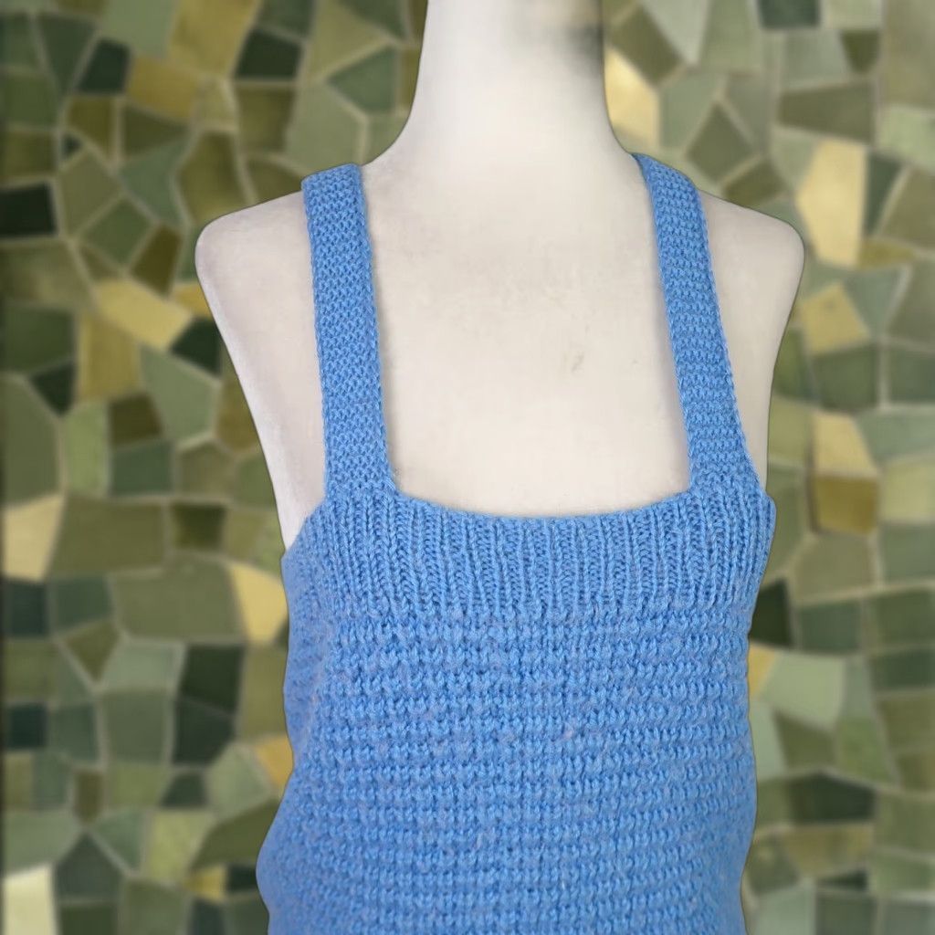 Vintage VINTAGE blue wool knit vest tank top S Wool Knit Sleeveless Square Neck Women 80s Casual Vest Size S / US 4 / IT 40 - 1 Thumbnail