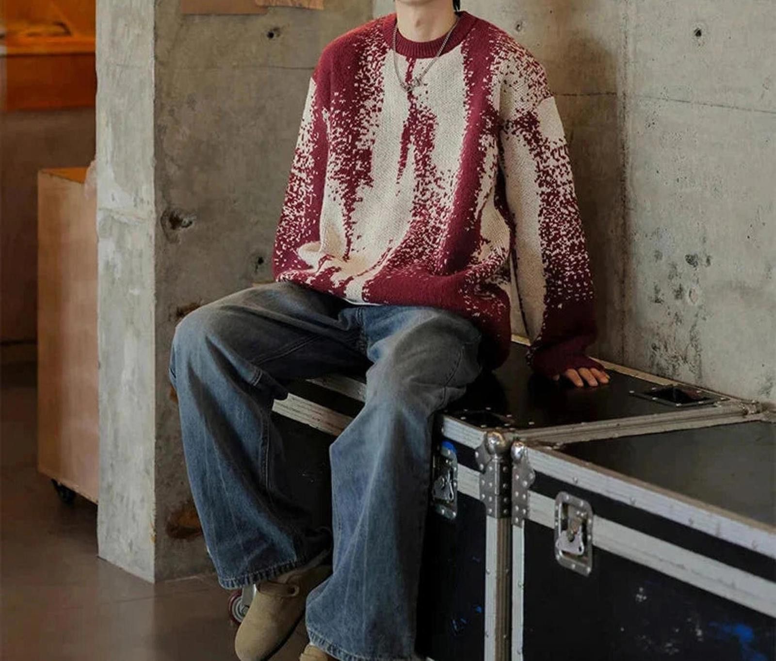 Other Abstract Print Crew Neck Sweater Size US L / EU 52-54 / 3 - 2 Thumbnail