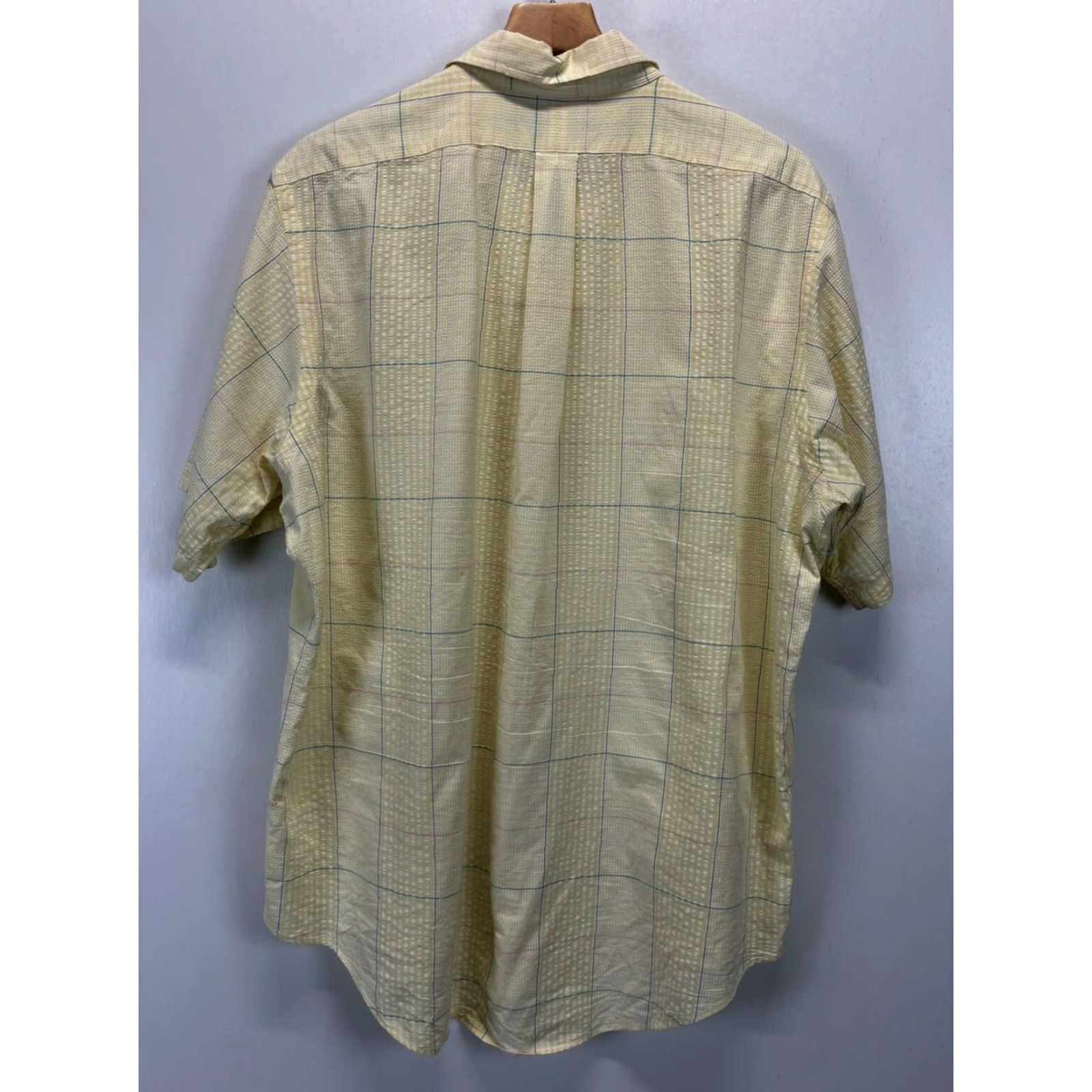 Polo Ralph Lauren VINTAGE Polo Ralph Lauren Shirt Plaid Seersucker Short Sleeve XL Men’s Yellow Cotton Button-Up Size US XL / EU 56 / 4 - 2 Thumbnail