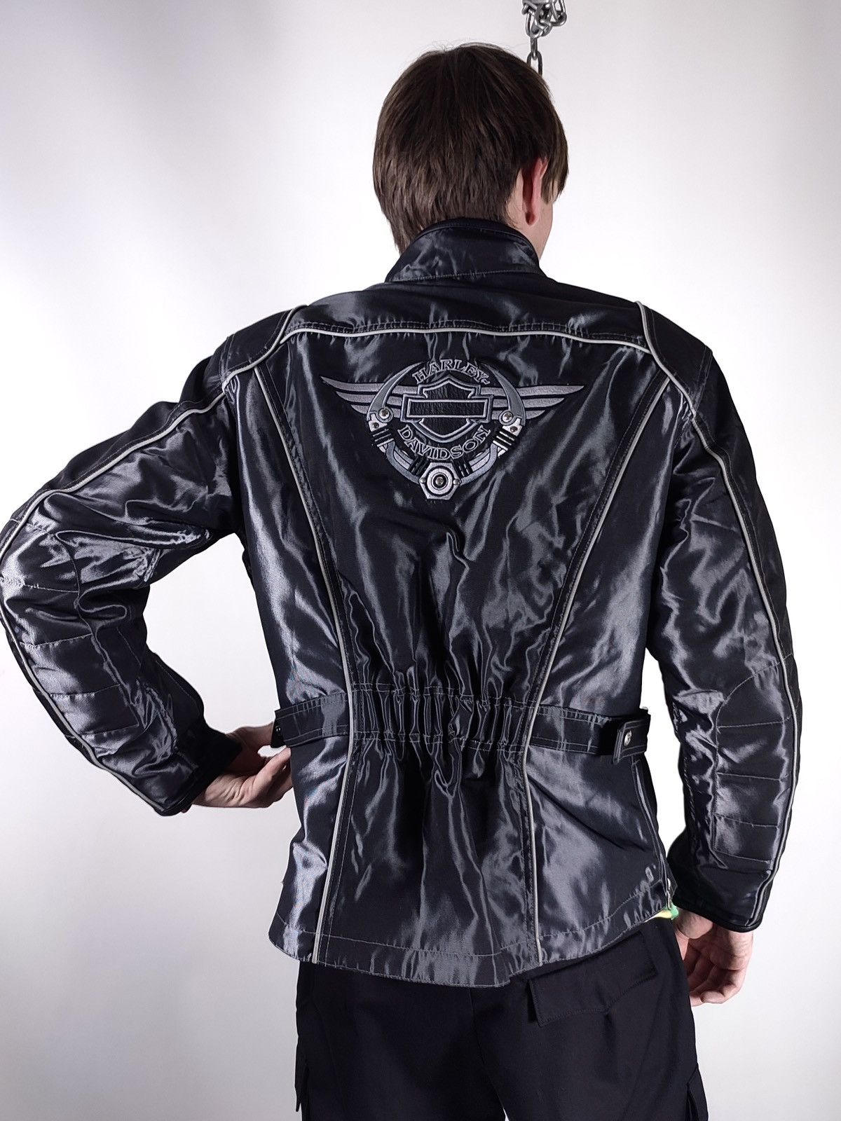 Harley Davidson Harley Davidson Reflective Nylon Biker Jacket Vintage 90s Size US L / EU 52-54 / 3 - 8 Thumbnail