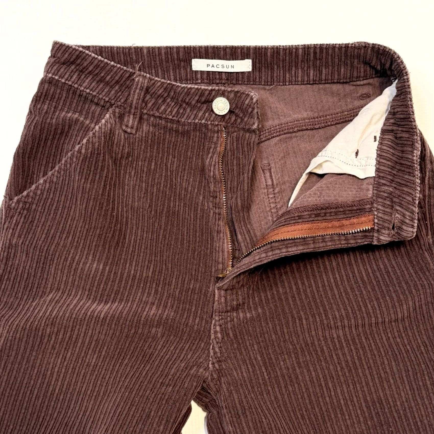 Pacsun PacSun Pants Juniors 26 Brown 90s BF Carpenter Corduroy Straight Leg Relaxed Womens Size 26" / US 2 / IT 38 - 7 Thumbnail