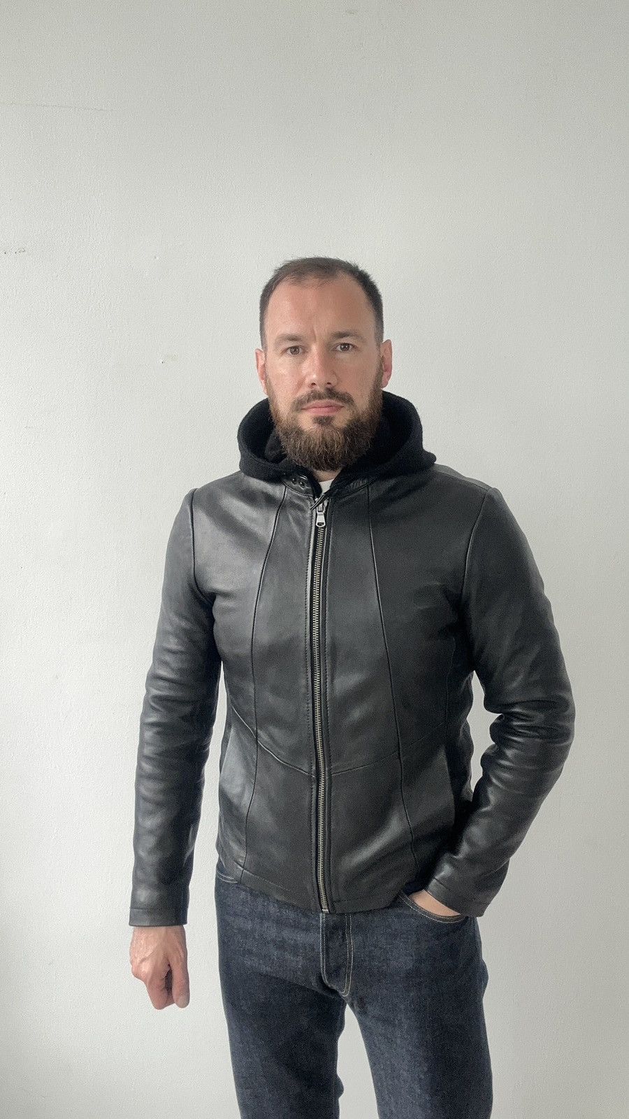 IKKS IKKS Lambskin Leather Jacket Cafe Racer Moto Biker Bomber L Size US L / EU 52-54 / 3 - 4 Thumbnail