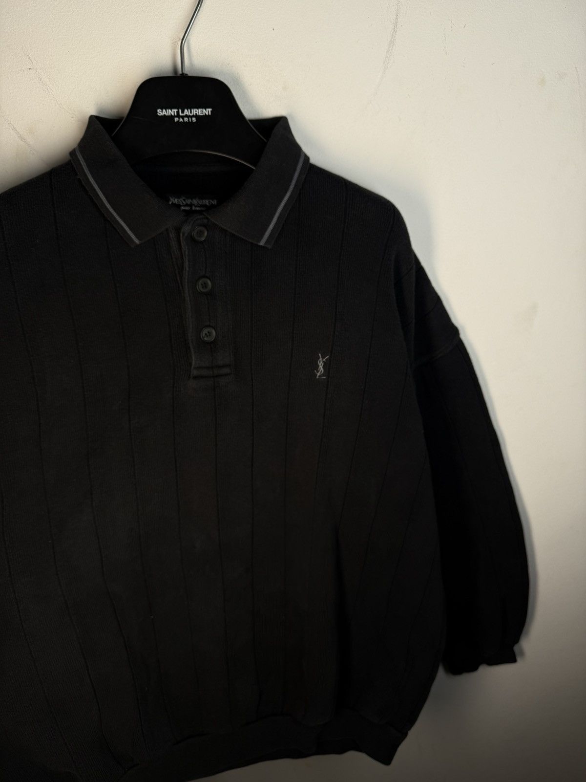 Yves Saint Laurent 90s YSL Sweatshirt Black Sweater Vintage Quarter Zip Up Size US XL / EU 56 / 4 - 17 Thumbnail