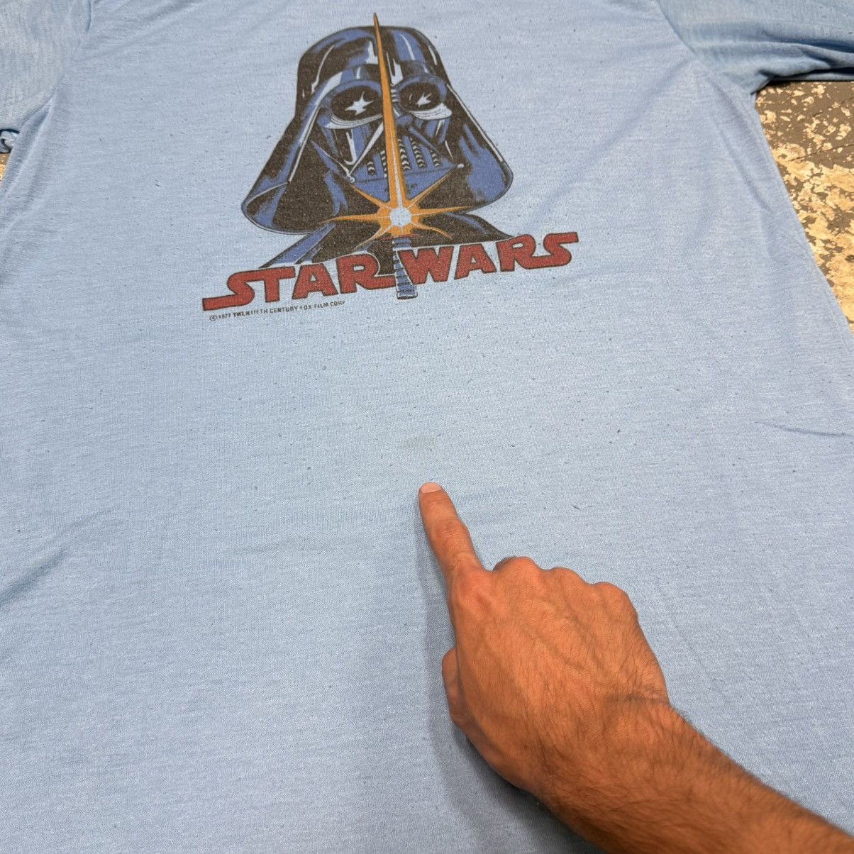 Star Wars True Vintage Star Wars Darth Vader 1977 Baby Blue Long Sleev Size US L / EU 52-54 / 3 - 8 Thumbnail