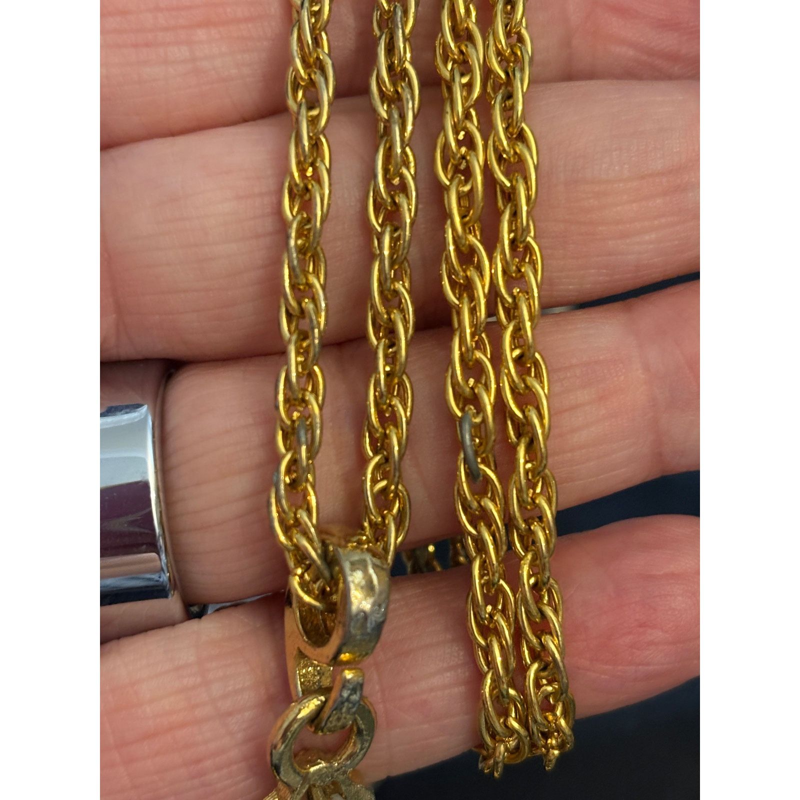Other Vintage Gold Tone Cross Pendant Necklace 24 Inch Chain Size ONE SIZE - 9 Thumbnail