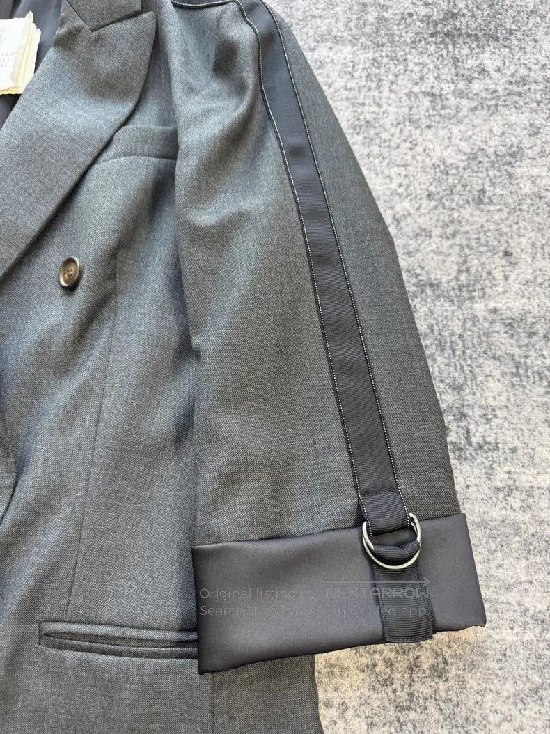 Brunello Cucinelli Brunello Cucinelli New wool double-breasted suit with stud Size S / US 4 / IT 40 - 6 Thumbnail