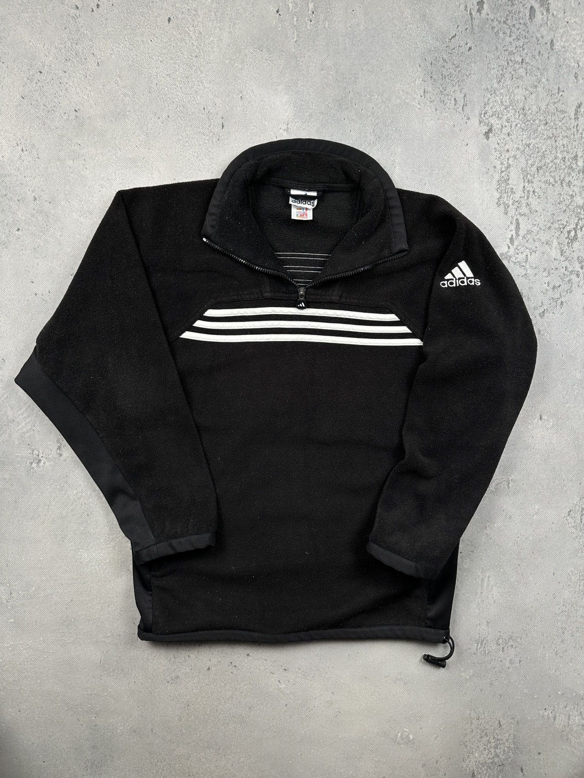 Adidas Adidas Vintage 90s Outdoor Black Fleece Quarter Zip Pullover Size US S / EU 44-46 / 1 - 1 Thumbnail