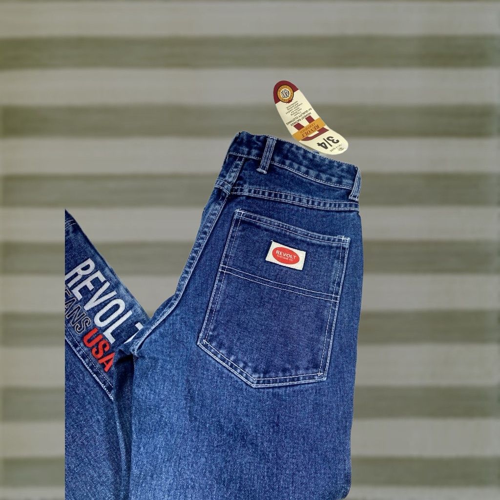 Denime VINTAGE Revolt Fit Flair Jeans Women 26X30 Blue Denim Bootcut 100% Cotton NOS NWT Size 26" / US 2 / IT 38 - 1 Thumbnail