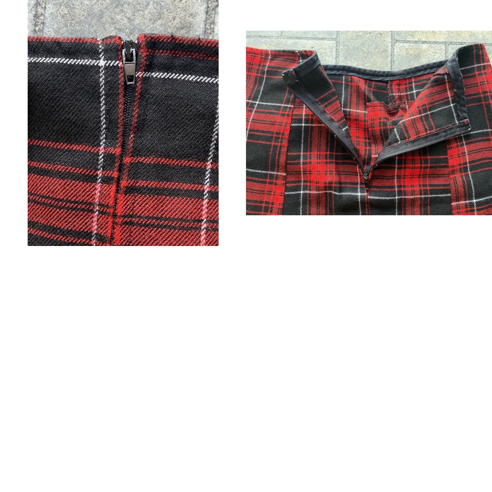 Lip Service VINTAGE Lip Service Los Angeles MEDIUM Red Black Plaid Mini Skirt Made In USA Size 32" / US 10 / IT 46 - 9 Thumbnail