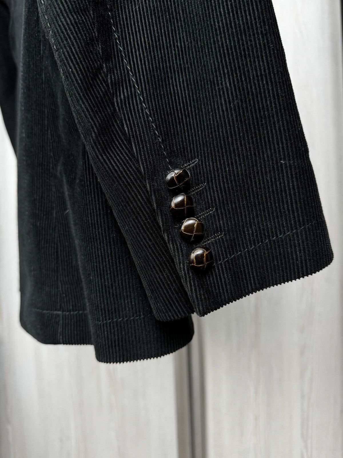 Dolce & Gabbana Dolce & Gabbana black corduroy leather buttons blazer sz 48 Size 38R - 9 Thumbnail
