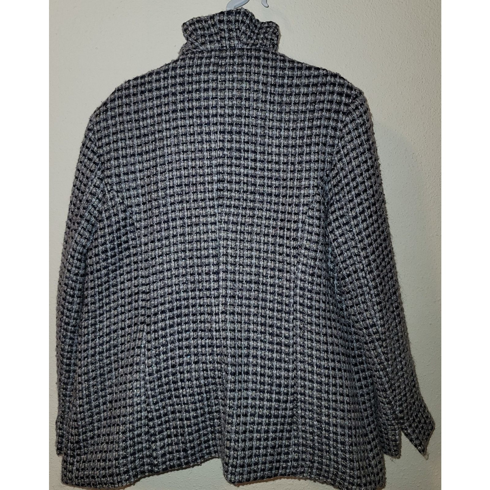 Coldwater Creek Coldwater Creek Blue Silver Open Front Women's Blazer 14 Size XL / US 12-14 / IT 48-50 - 4 Thumbnail