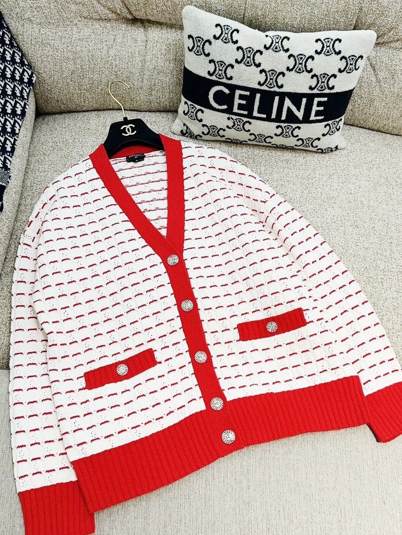 Chanel Chanel 23C red and white color block striped diamond buckl Size XS / US 0-2 / IT 36-38 - 3 Thumbnail