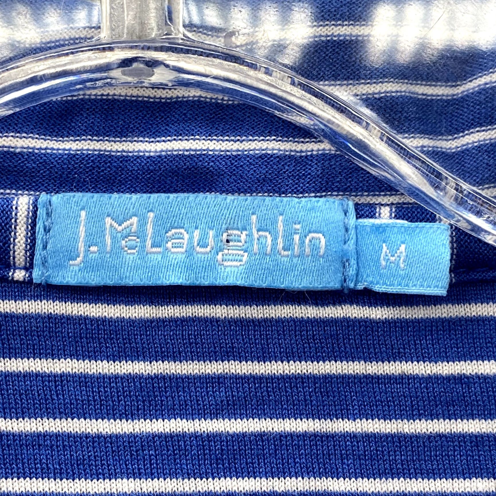 J.McLaughlin J. McLaughlin Polo Shirt Mens Medium Blue Striped Golf Preppy Tennis Core Sports Shirt Size US M / EU 48-50 / 2 - 4 Thumbnail