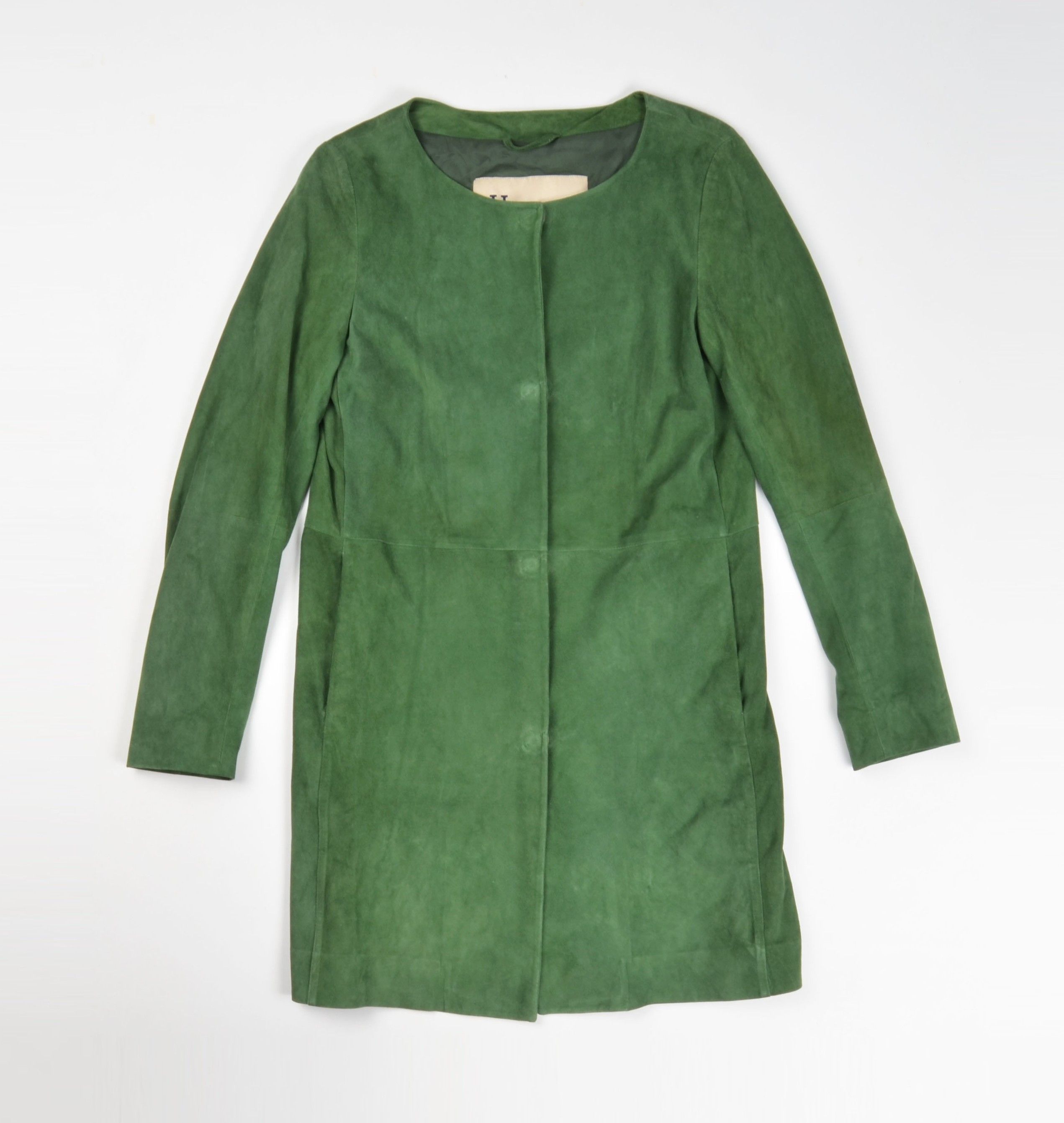 Herno Herno Lamb Leather Green Long Sleeve Coat Size M / US 6-8 / IT 42-44 - 4 Thumbnail