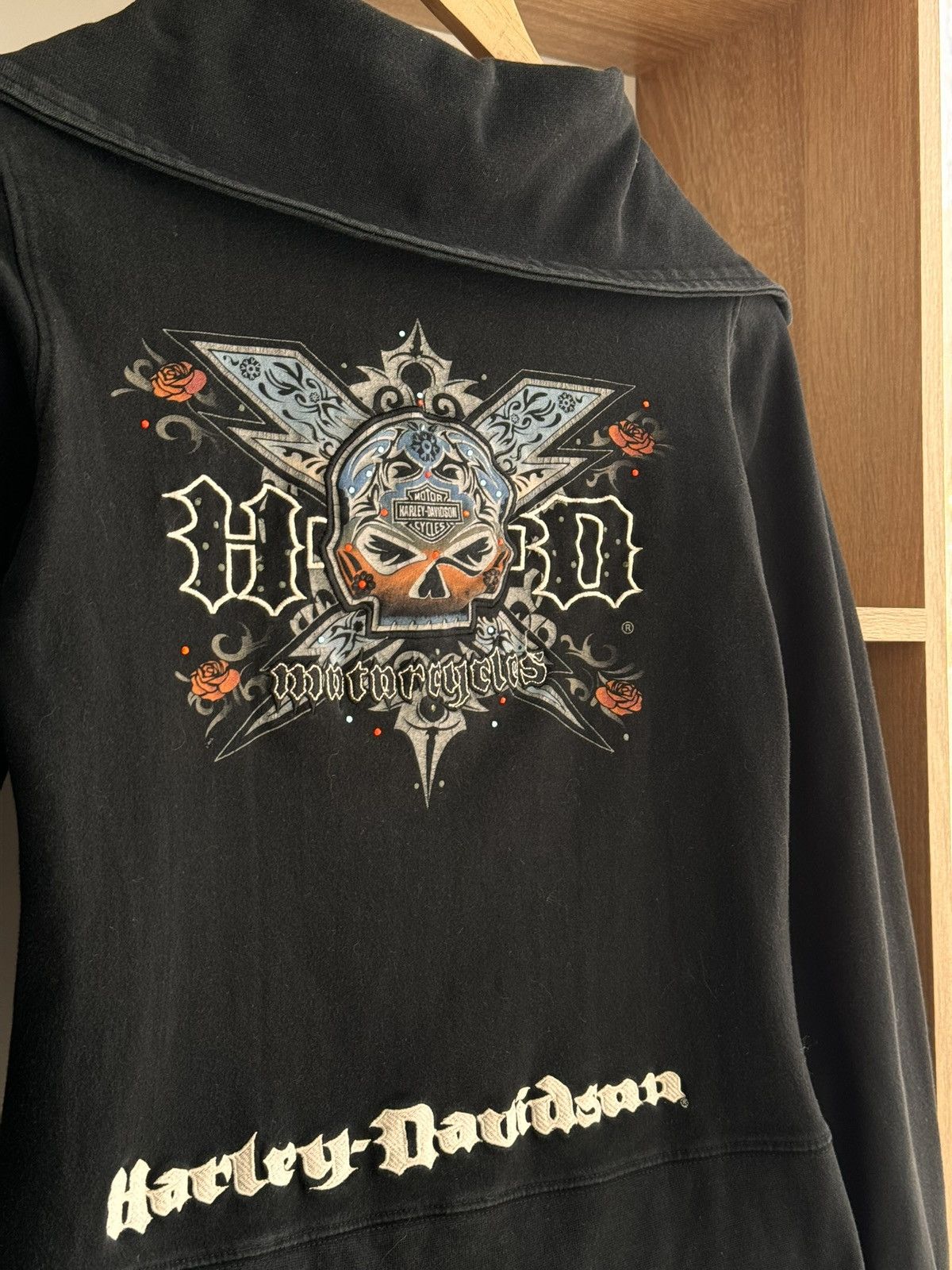 Harley Davidson Vintage Harley-Davidson Japanese W' Big Logo Zip Hoodie Size S / US 4 / IT 40 - 4 Thumbnail