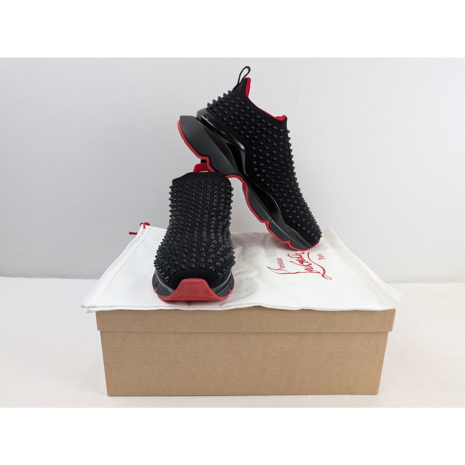 Christian Louboutin o1rshd1 Spike Sock Flat Shoe Boots Sneakers in Black Size US 12 / EU 45 - 20 Thumbnail