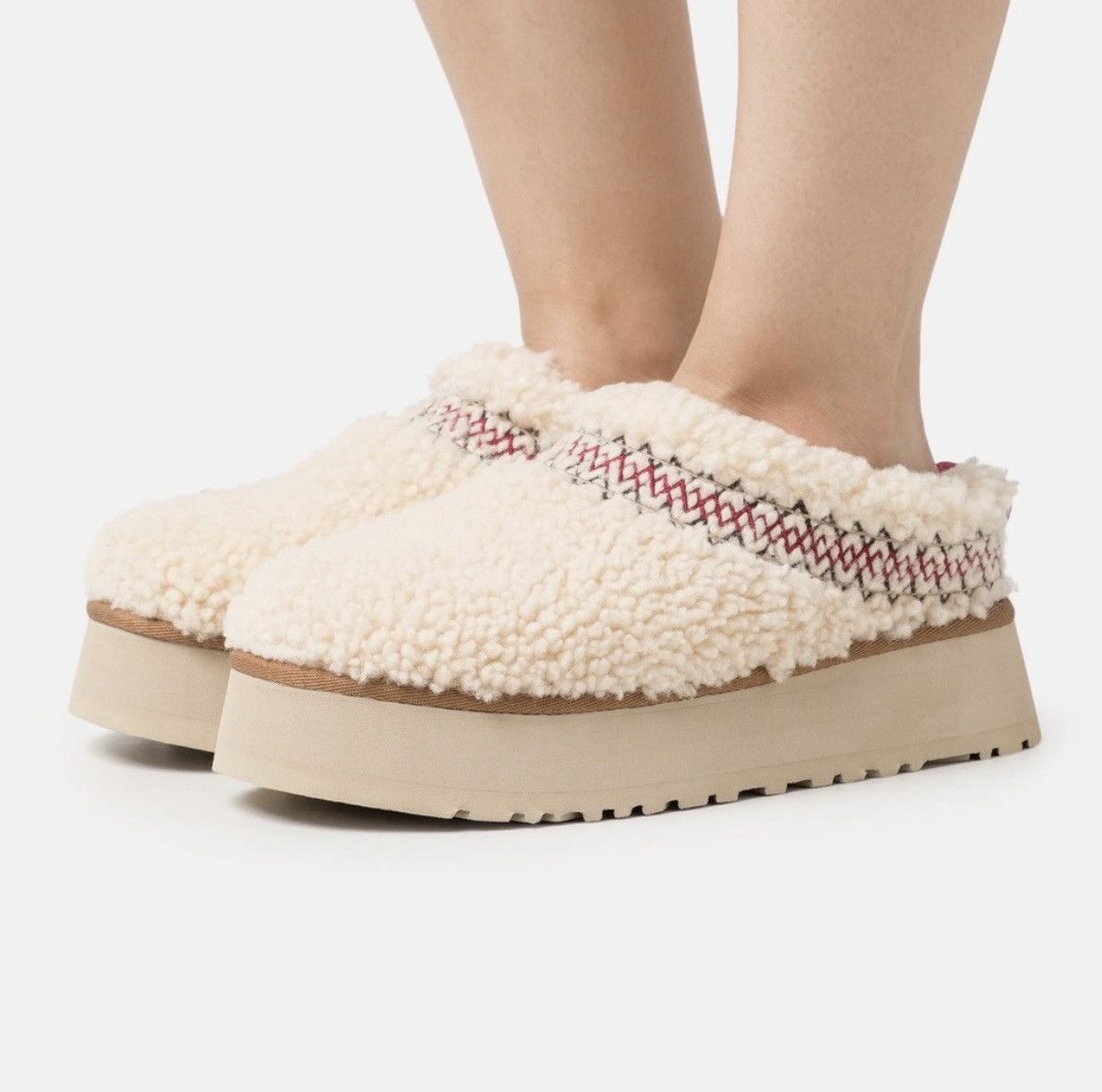 Ugg Tazz UGG Braid Fur Clog Platform Slippers | Grailed
