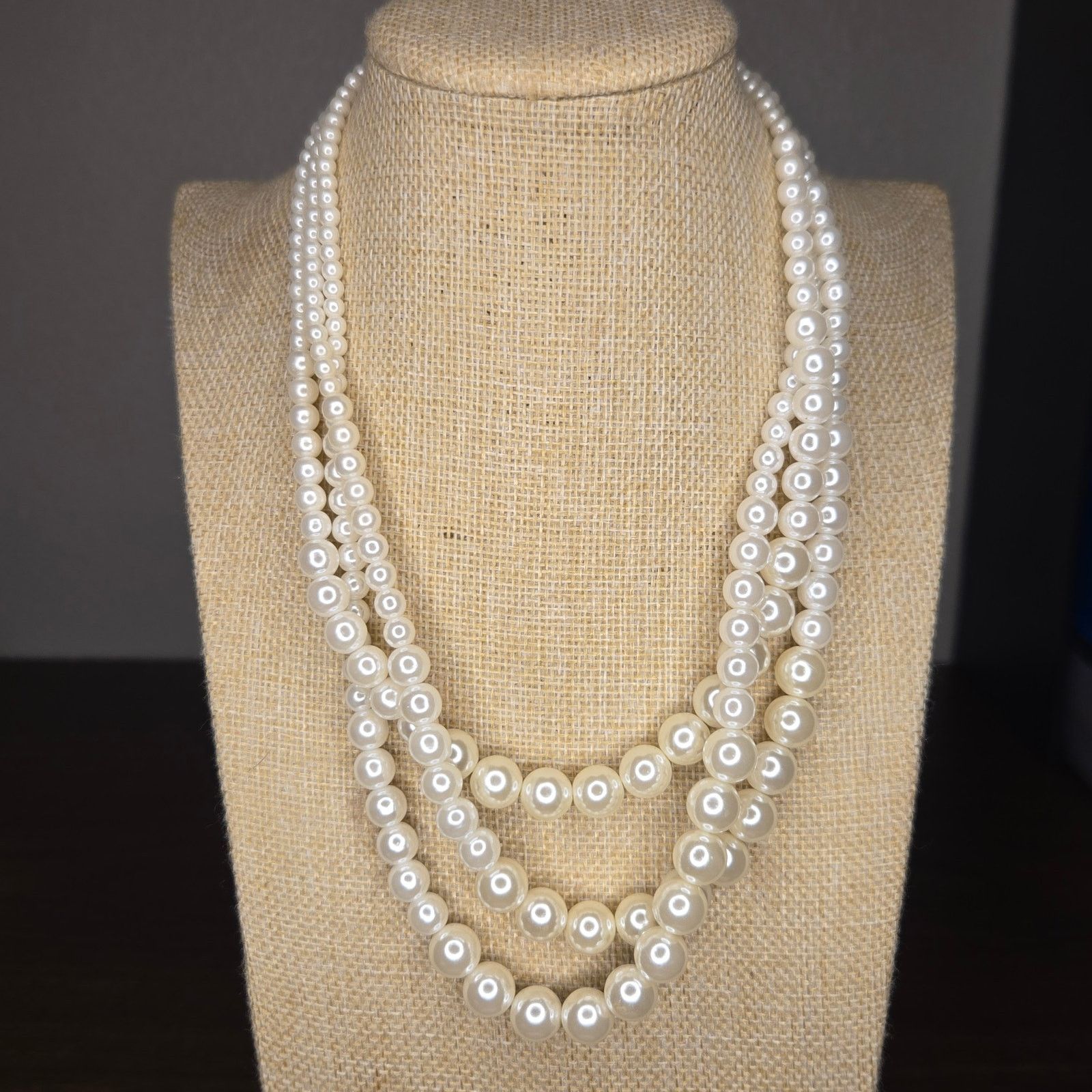 Vintage Vintage 1950s Style Multi-Strand Faux Pearl Necklace Size ONE SIZE - 10 Thumbnail