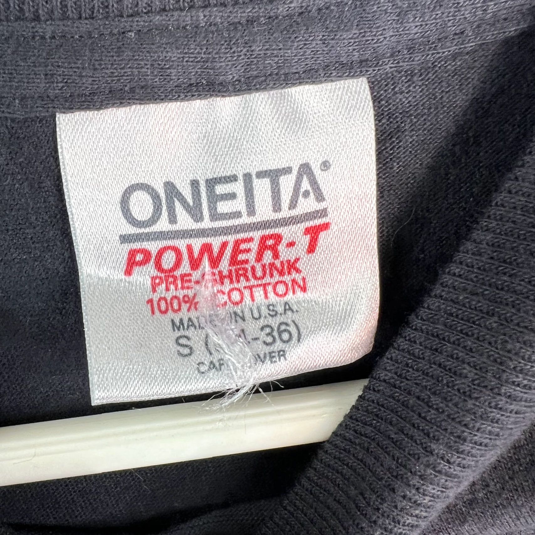 Vintage VINTAGE Oneita Mens T-Shirt Shirt Small Black Graphic 100% Cotton Crew Neck Short Sleeve Mens Vintage Classic 1980s Chieftans Theme Size US S / EU 44-46 / 1 - 6 Thumbnail