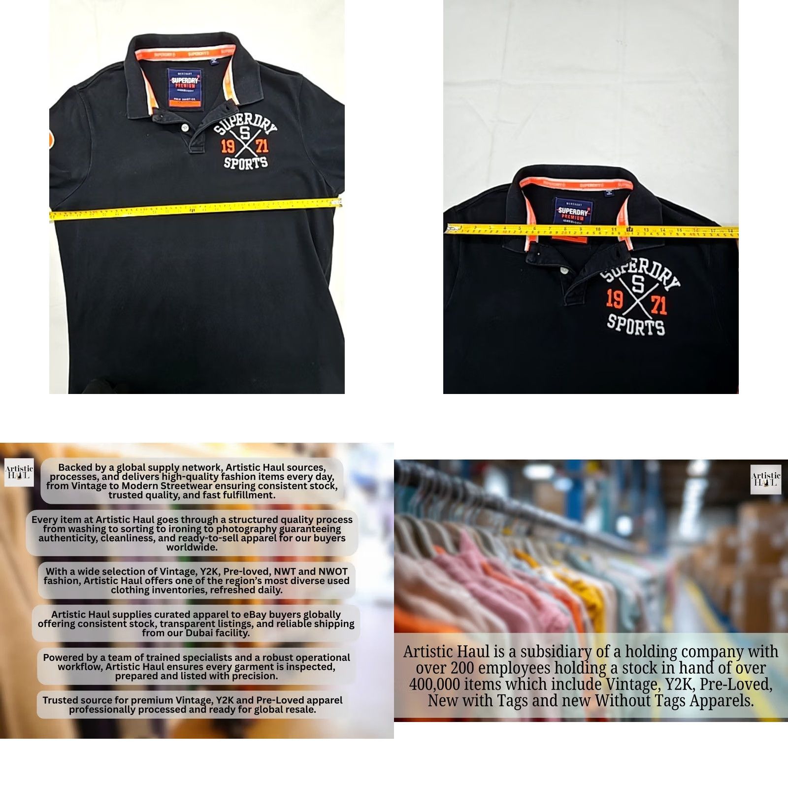 Superdry Superdry Black Mens XXL Short Sleeve Polo Shirt Orange Accents Size US XXL / EU 58 / 5 - 8 Thumbnail
