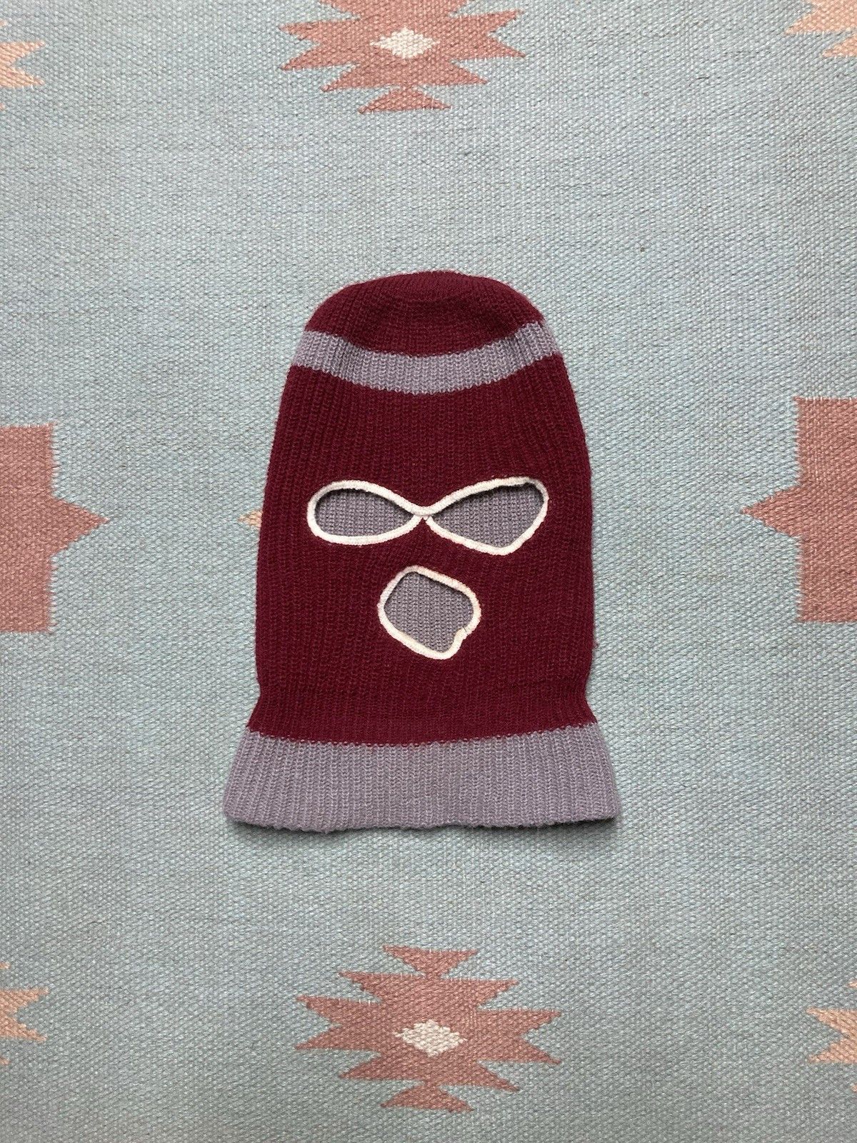 Vintage Ski Mask 3 Hole Robber Knit Balaclava Full Face Beanie 70s Size ONE SIZE - 1 Thumbnail