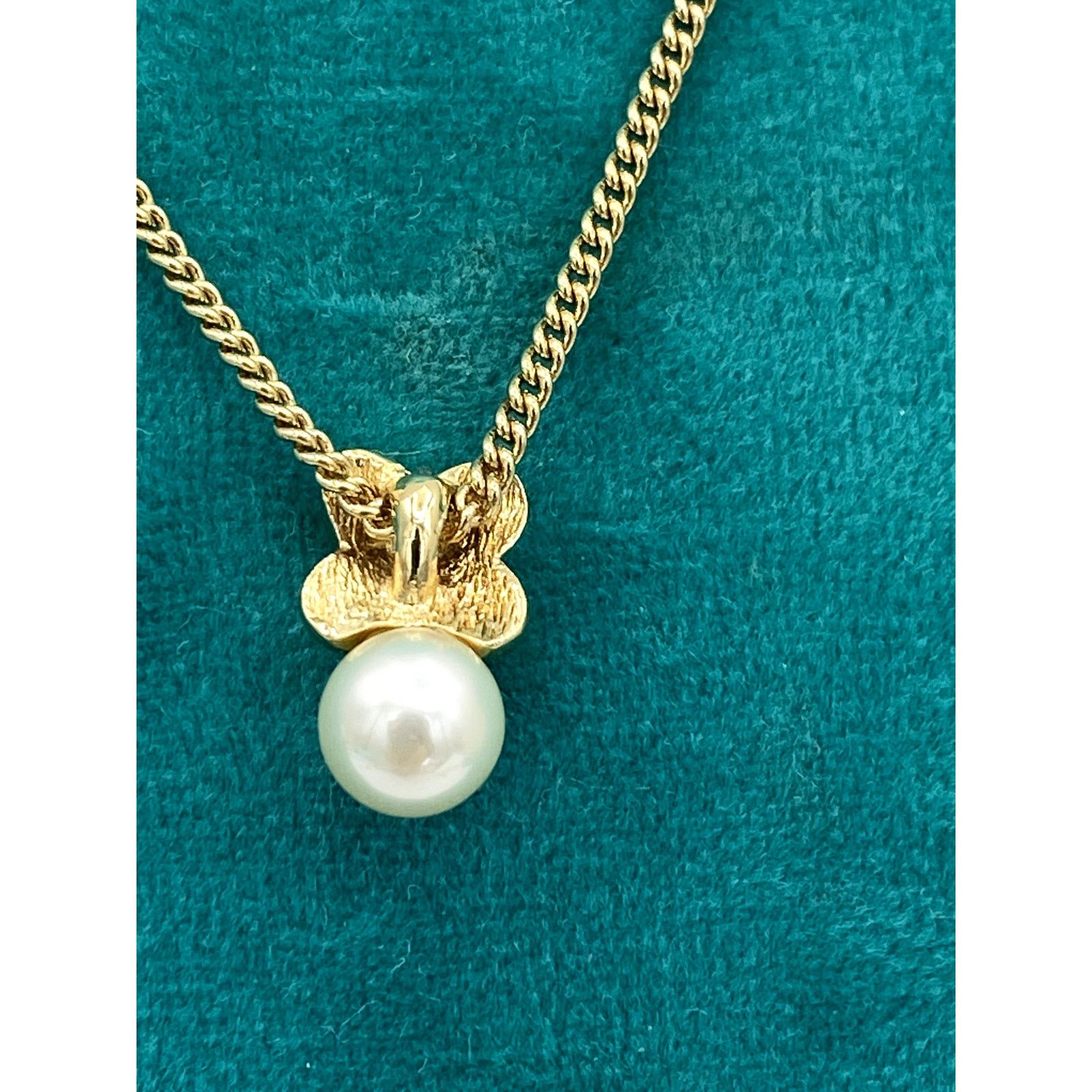 Christian Dior Monsieur Christian Dior Gold-Tone Necklace with Pearl Pendant Size ONE SIZE - 2 Thumbnail