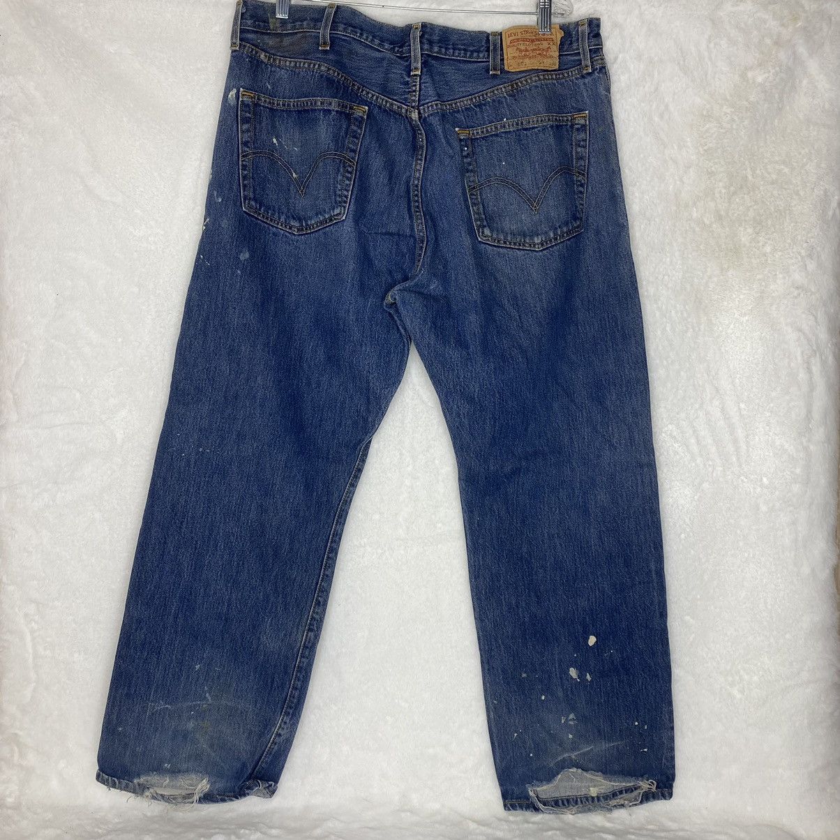 Levi's Vintage Levi's 501 Thrashed Distressed Painter Denim Jeans Size US 34 / EU 50 - 2 Thumbnail