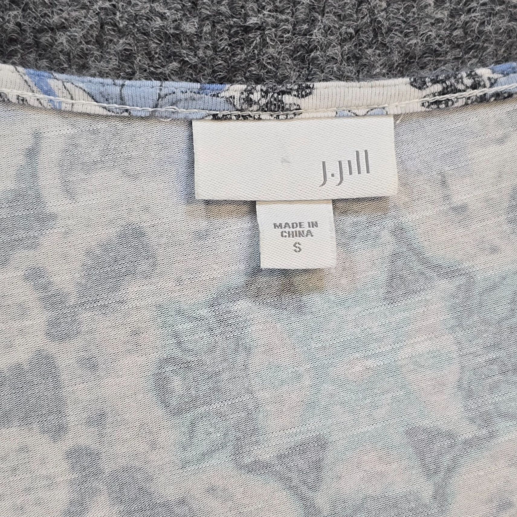 J. Jill J Jill Dress Womens Small Blue Patchwork Stretchy A-Line V-Neck Casual Dress (J. Jill, Knee Length, 3/4 Sleeve) Size S / US 4 / IT 40 - 4 Thumbnail