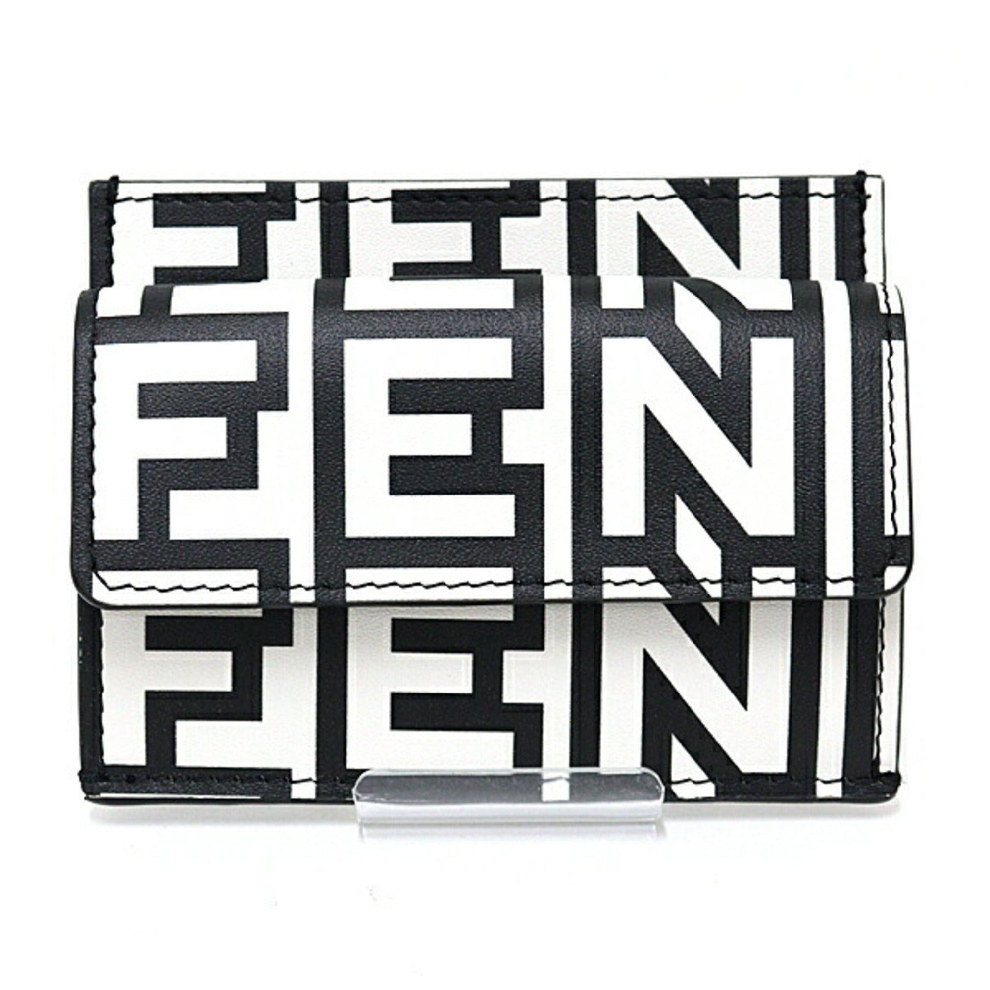 image of Fendi Roma Card Case By Marc Jacobs Coin Business Holder Black White, Women's