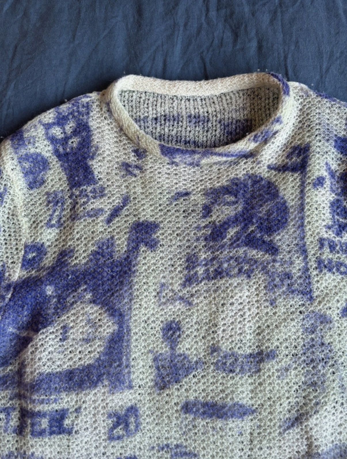 Acne Studios Acne Studios fw19 rave poster scribble purple sweater Size US M / EU 48-50 / 2 - 4 Thumbnail