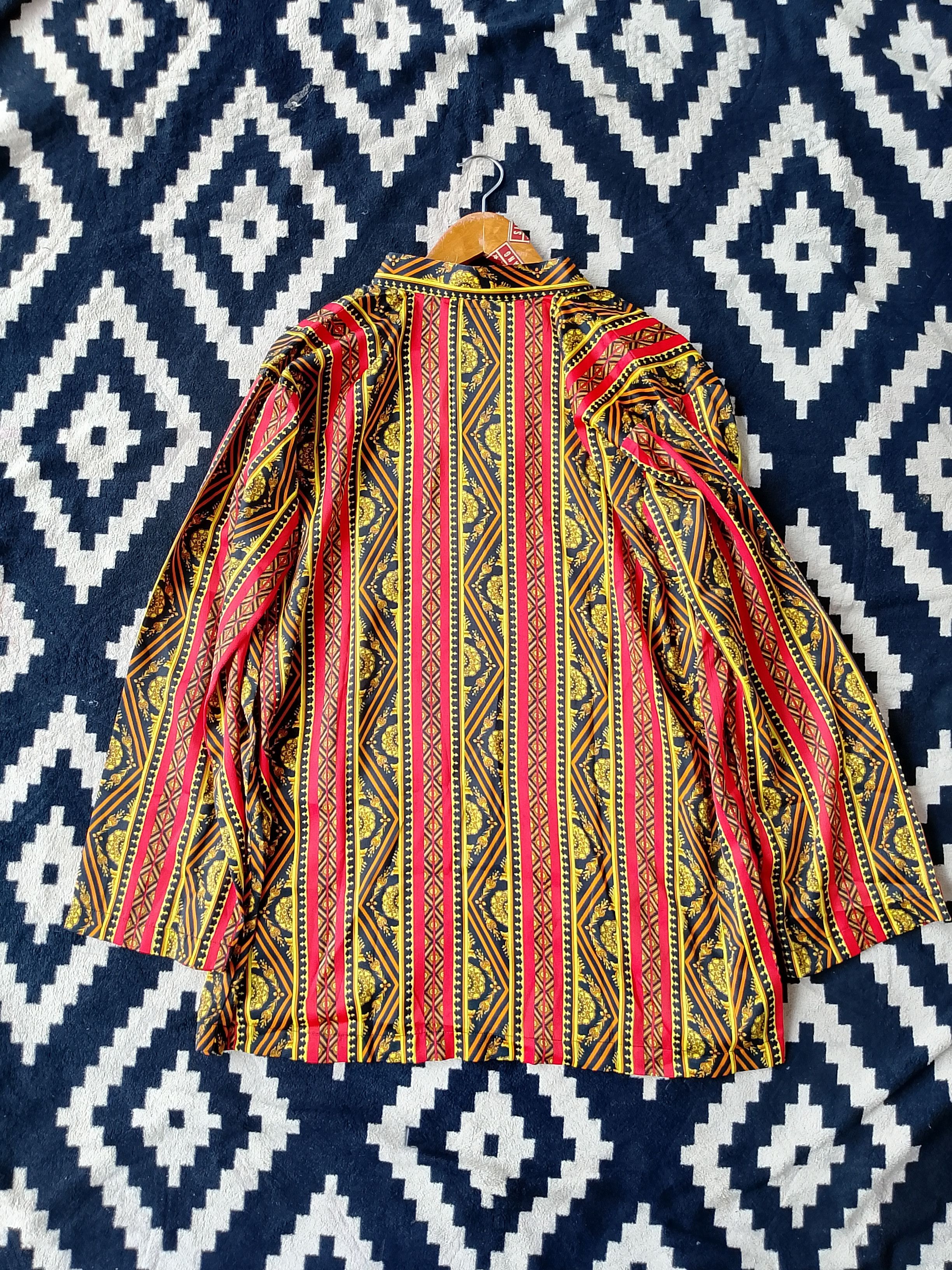 Vintage Vintage Cultural Geometric Stripe Avant-Garde Kurta Shirt Size US L / EU 52-54 / 3 - 6 Thumbnail