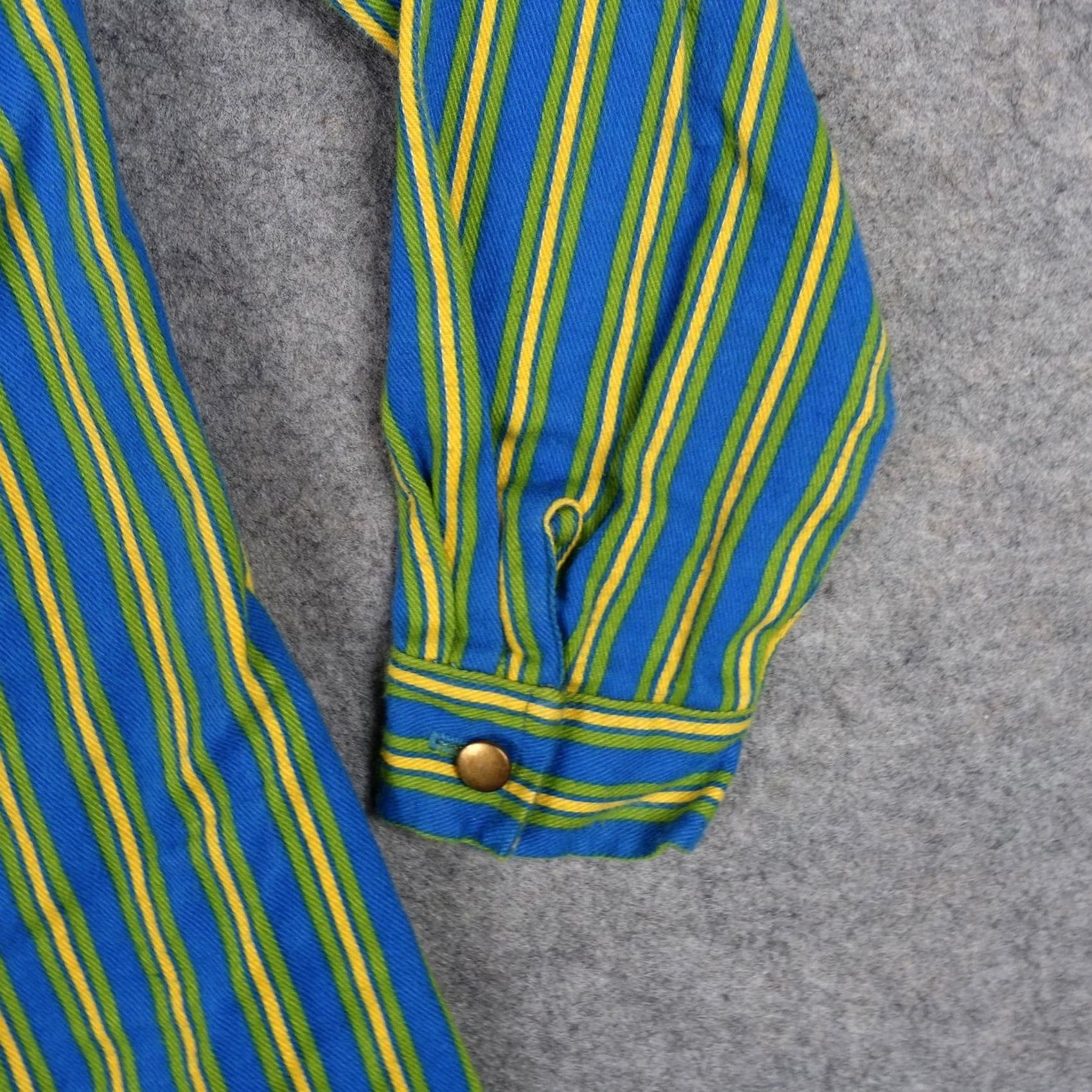 Vintage VINTAGE Fritzi Of California Jumpsuit Shirt Dress Striped 70s Womens M Blue Size 32" / US 10 / IT 46 - 6 Thumbnail