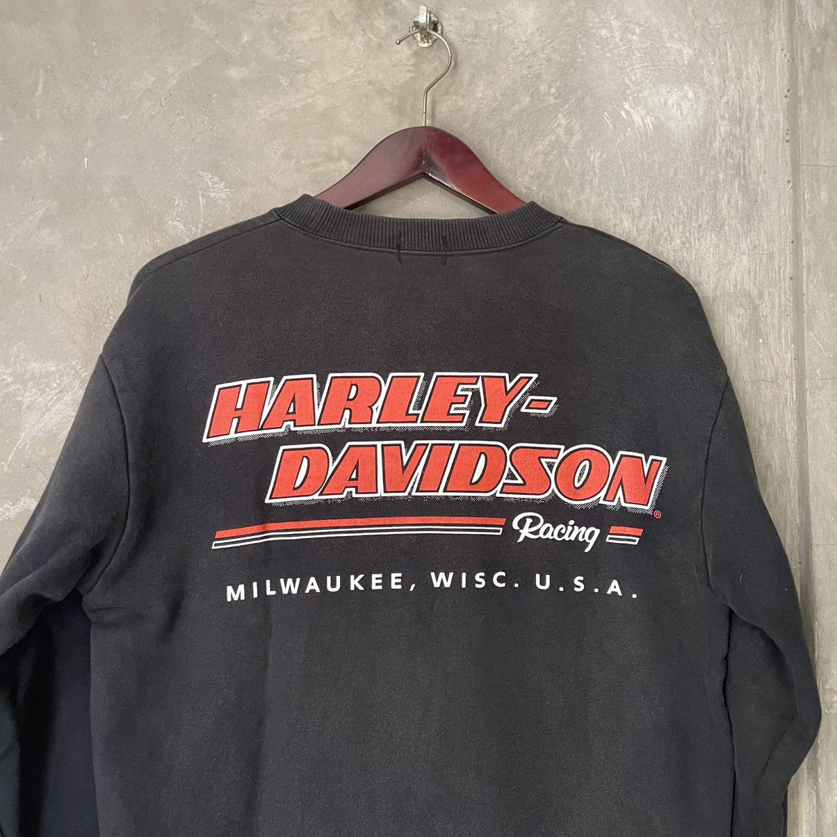 Harley Davidson × Vintage Vintage Y2K Harley Davidson Racing Sweatshirt Black Size US M / EU 48-50 / 2 - 9 Thumbnail