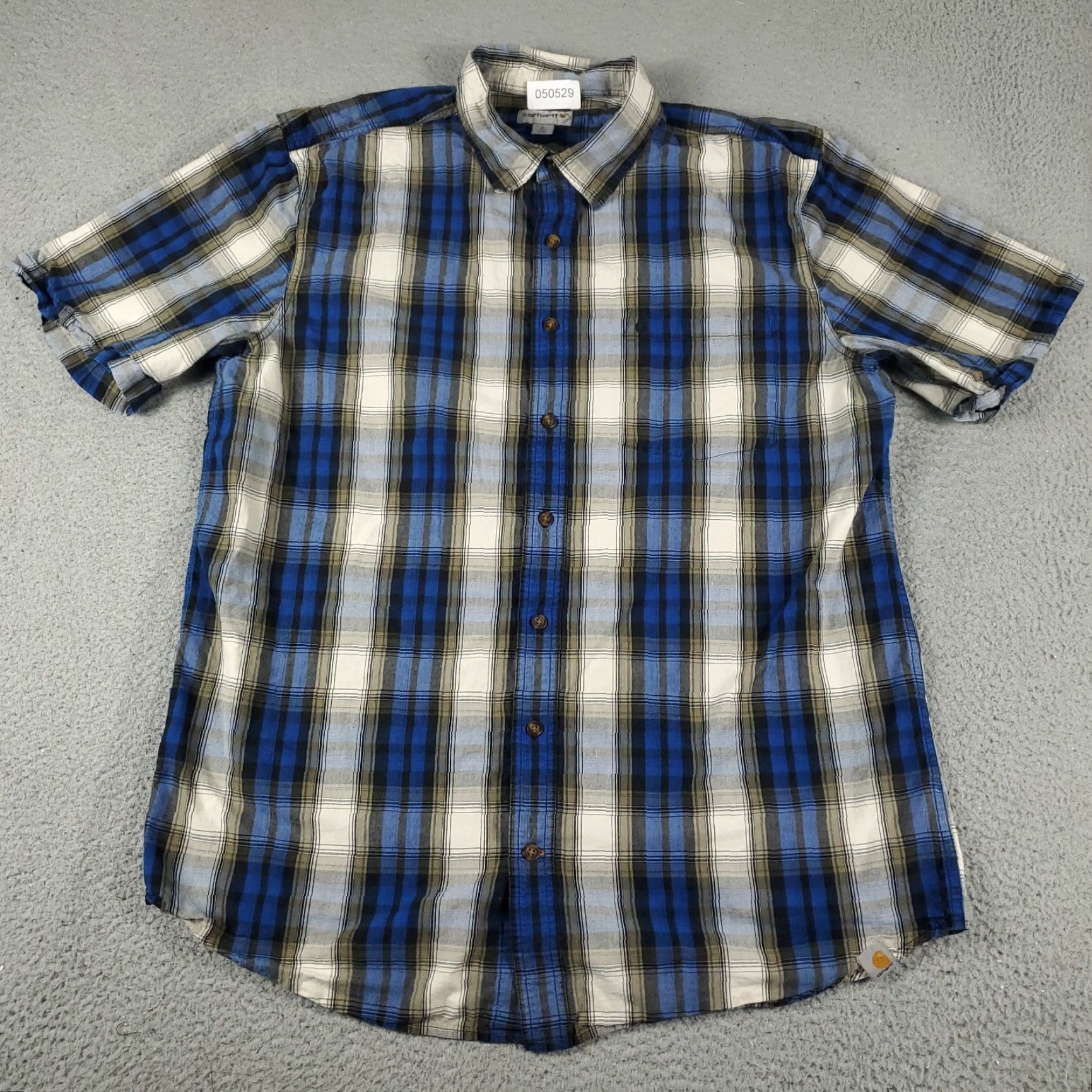 Carhartt VINTAGE Carhartt Shirt Men XL Blue Plaid Button-Up Short Sleeve Casual Shirt - Carhartt Shirt Men XL Blue Plaid Button-Up Short Sleeve Casual Shirt Size US XL / EU 56 / 4 - 2 Thumbnail
