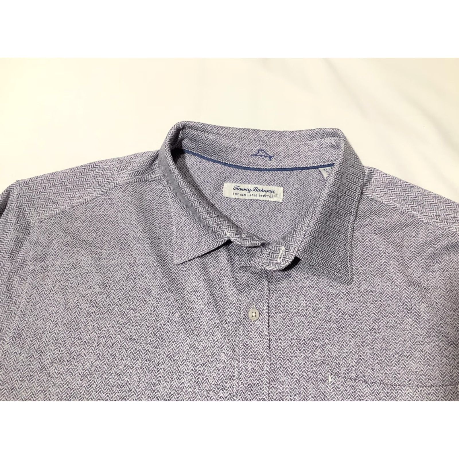 Tommy Bahama Tommy Bahama Shirt Mens XL Purple Herringbone Long Sleeve Stretch Button Up Size US XL / EU 56 / 4 - 2 Thumbnail
