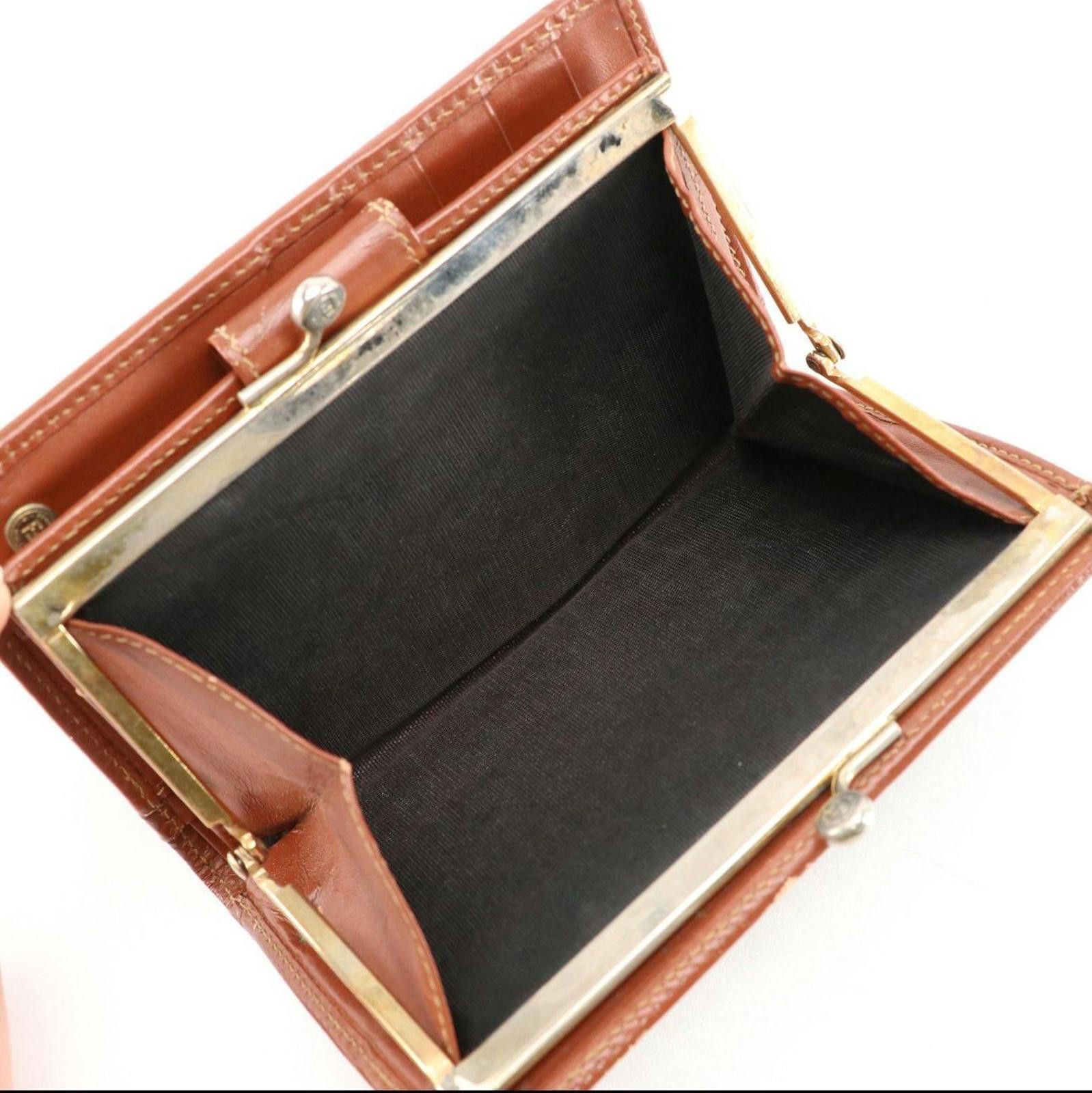 Fendi Vintage Fendi Vintage Striped Wallet with Brown Leather Trim Size ONE SIZE - 5 Thumbnail