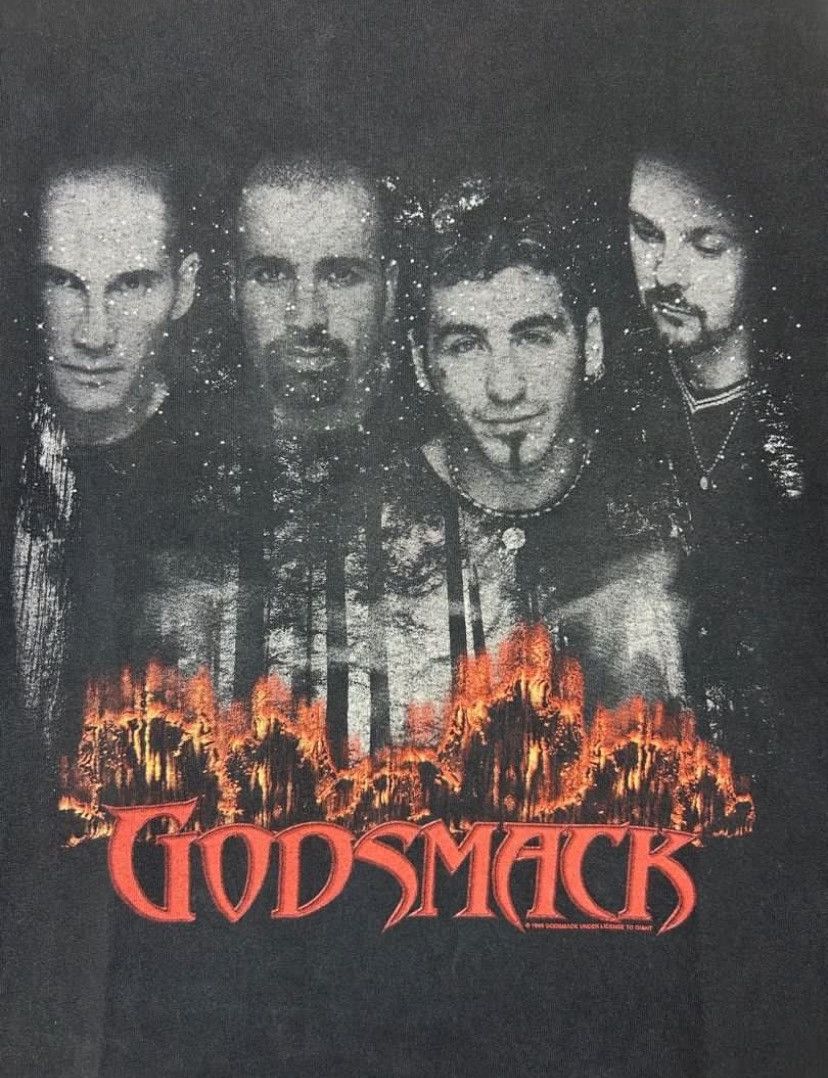 Band Tees × Vintage Vintage Godsmack Band / Rock / Heavy Metal Band Line Up Size US M / EU 48-50 / 2 - 3 Thumbnail