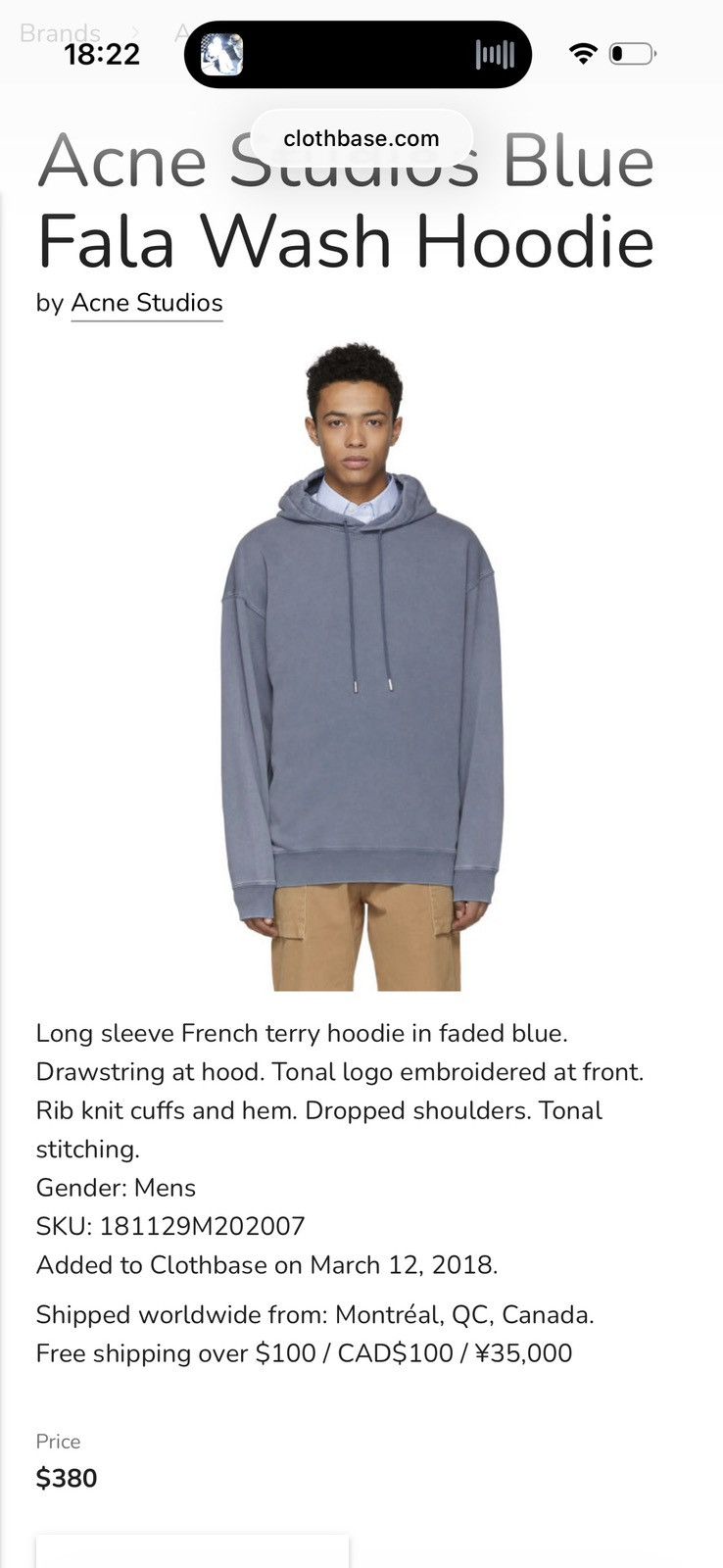 Acne Studios Acne Studios Fala Wash Hoodie Size US M / EU 48-50 / 2 - 8 Thumbnail