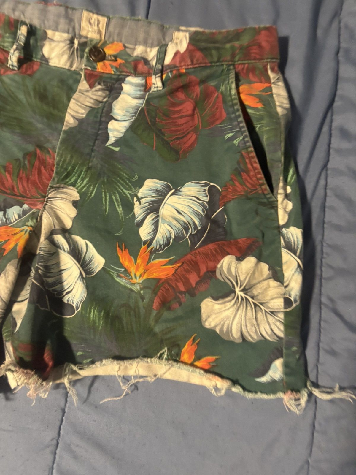 Gap Gap Men's Chino Shorts Floral Print Flat Front Casual Size US 31 - 10 Thumbnail