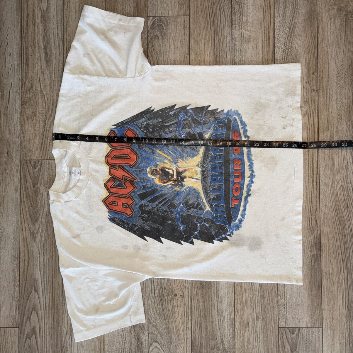 Fruit Of The Loom AC/DC Ballbreaker Tour 96 tee shirt stained Size US XL / EU 56 / 4 - 7 Thumbnail
