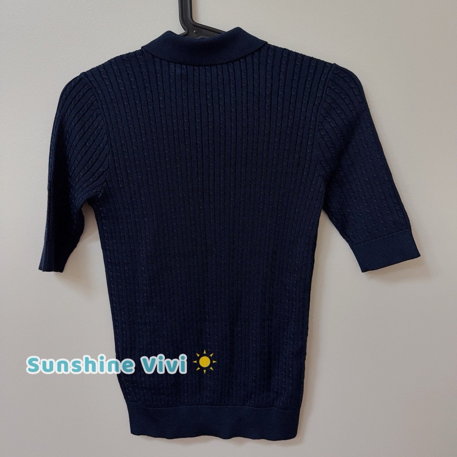 Polo Ralph Lauren NWT Polo Ralph Lauren Cable-Knit Polo Sweater Navy Woman XS Size XS / US 0-2 / IT 36-38 - 4 Thumbnail