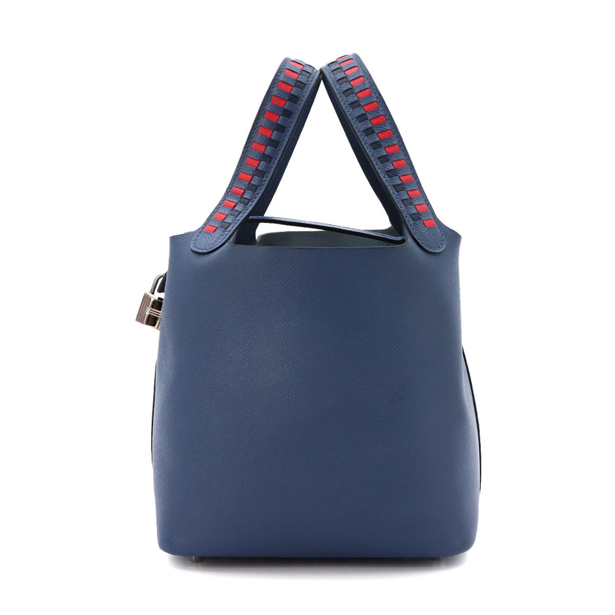 Hermes Hermes Picotin Lock PM Tressage Handbag, Epsom Leather, Blue Brighton, Capucines, Saphir, C Stamp, Silver Hardware. Size ONE SIZE - 1 Thumbnail