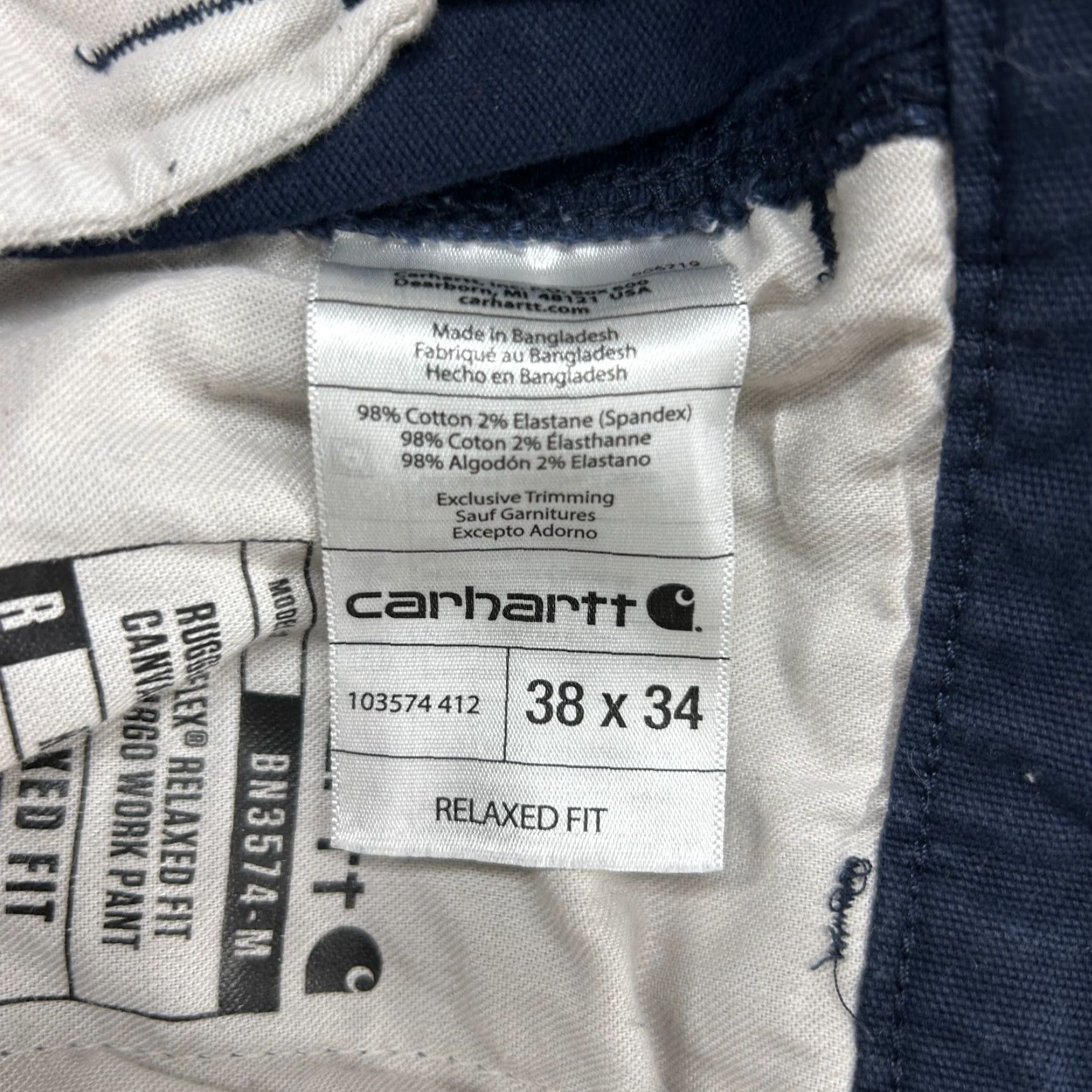 Carhartt VINTAGE Carhartt Pants Mens 38x34 Blue Navy Cargo Carpenter Relaxed Canvas Rugged Flex Size US 38 / EU 54 - 5 Thumbnail