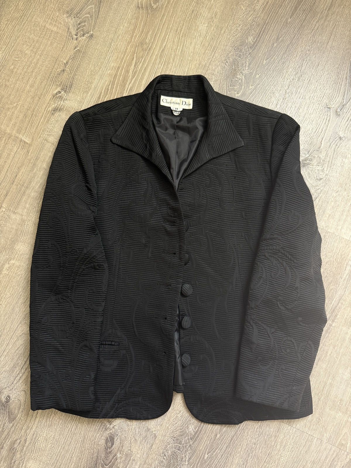 Christian Dior Vintage Floral Textured Black Blazer 🔥