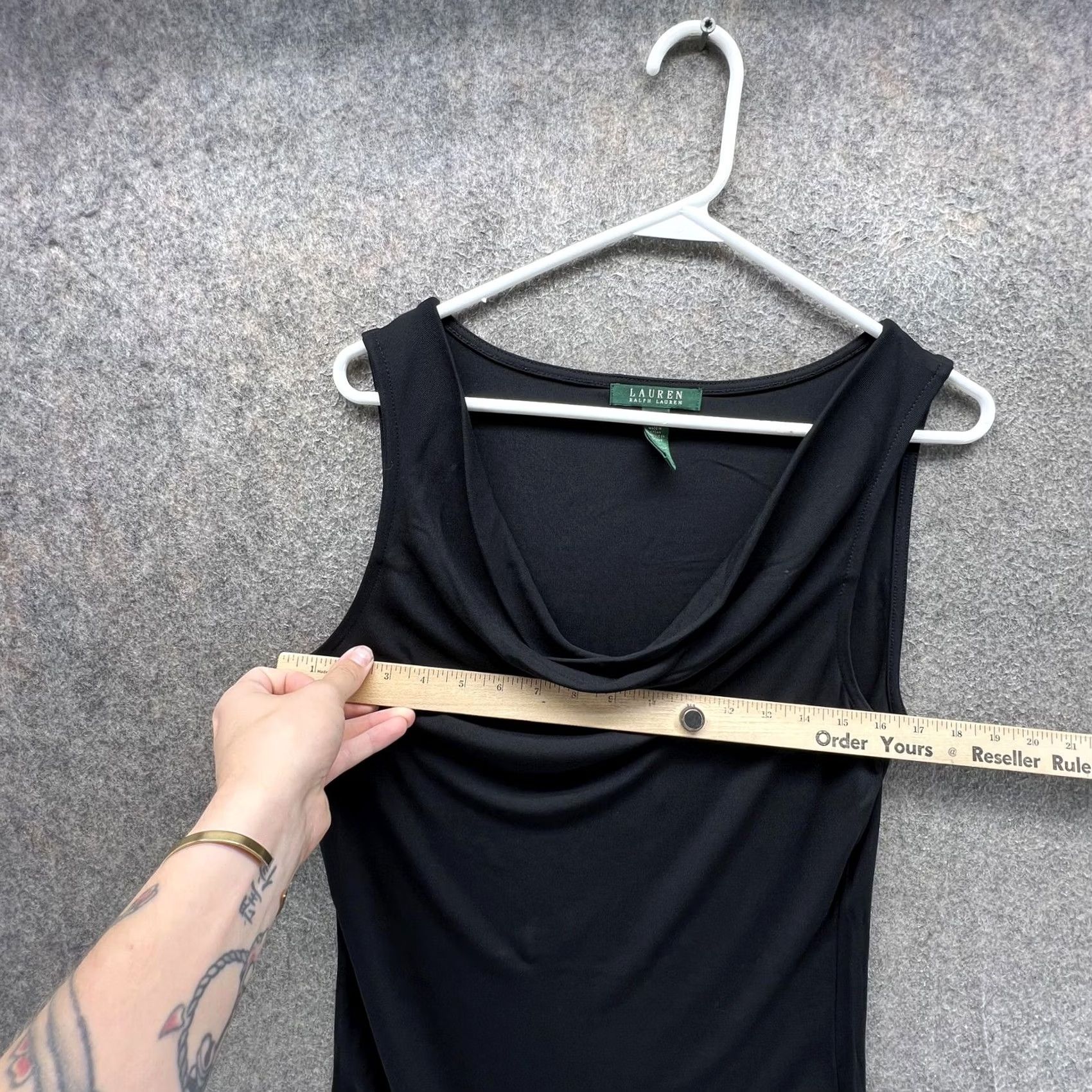 Ralph Lauren Lauren Ralph Lauren Tank Top Womens Medium Black Cowl Neck Sleeveless Jersey Size M / US 6-8 / IT 42-44 - 3 Thumbnail