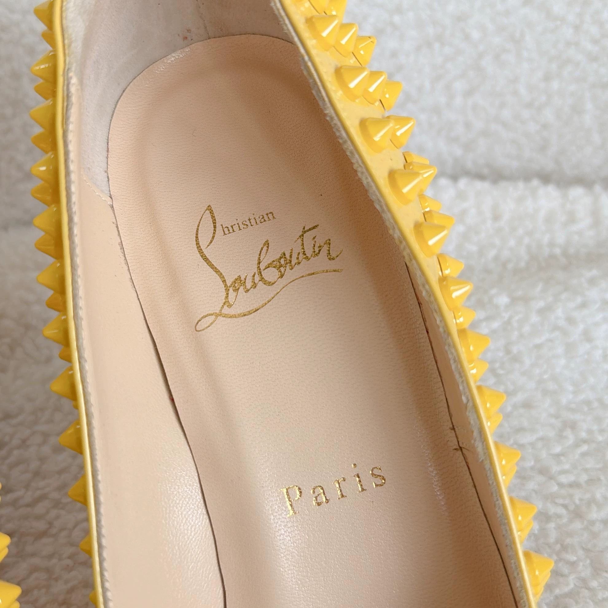 Christian Louboutin Christian Louboutin Yellow Pointed Toe Heels 37.5 Size US 7 / IT 37 - 4 Thumbnail