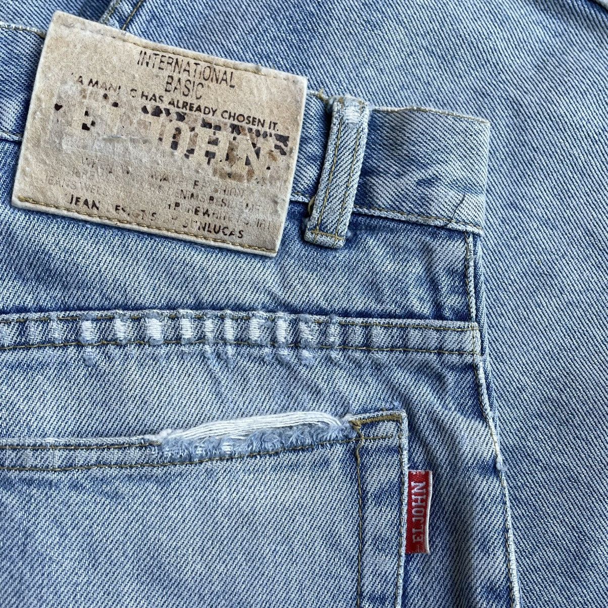 Japanese Brand 🔥Vintage 80s EL JOHN Stoned Washed Ripped Distress Jeans Size US 32 / EU 48 - 14 Thumbnail